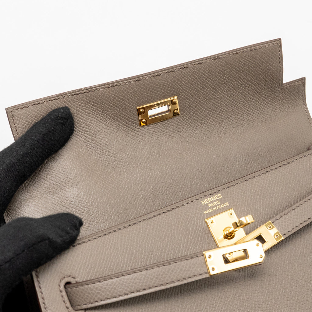 HERMES KELLY 25 EPSOM 8F GRIS ETAIN GHW