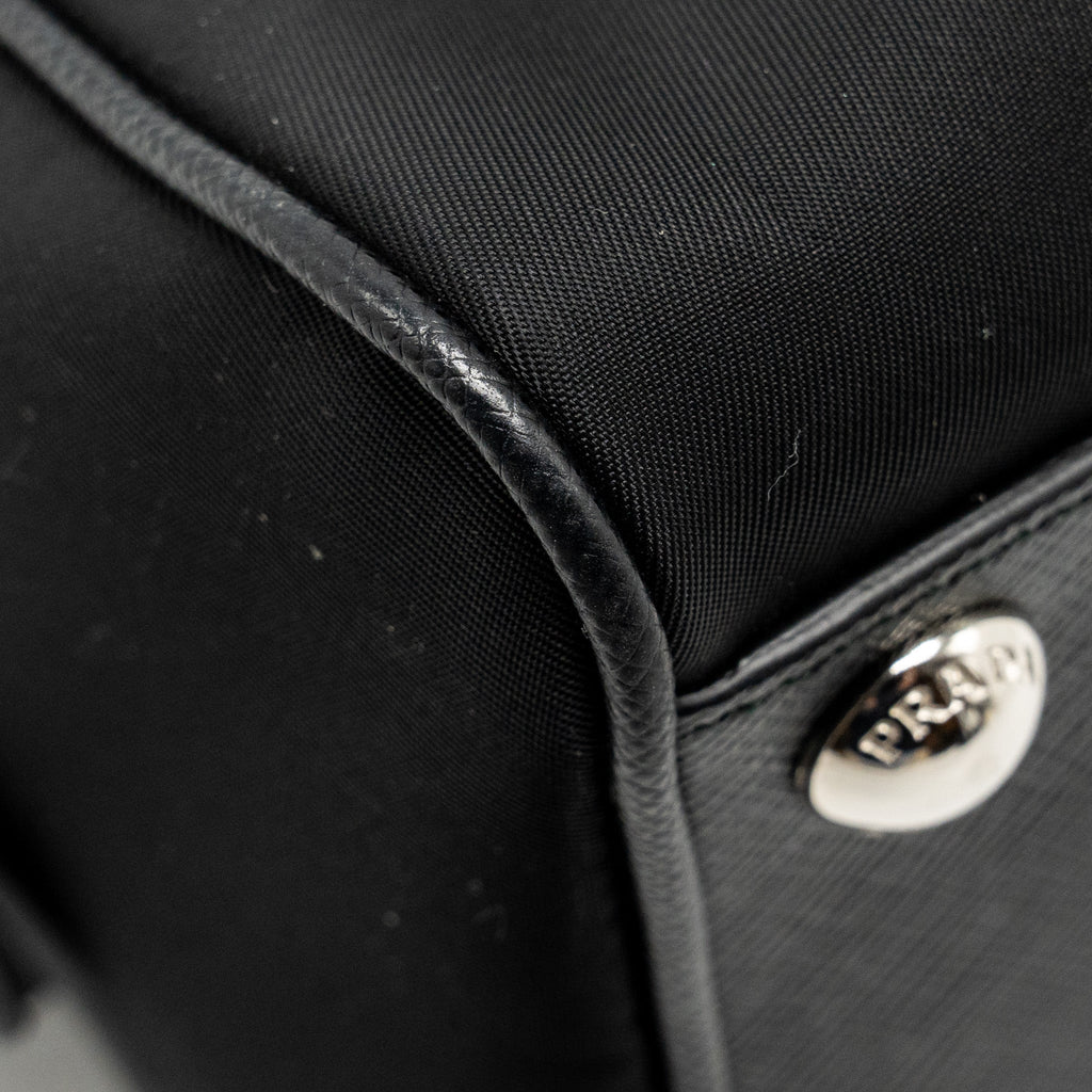 PRADA TOP HANDLE RE-EDITION 2005 NYLON BAG BLACK SHW