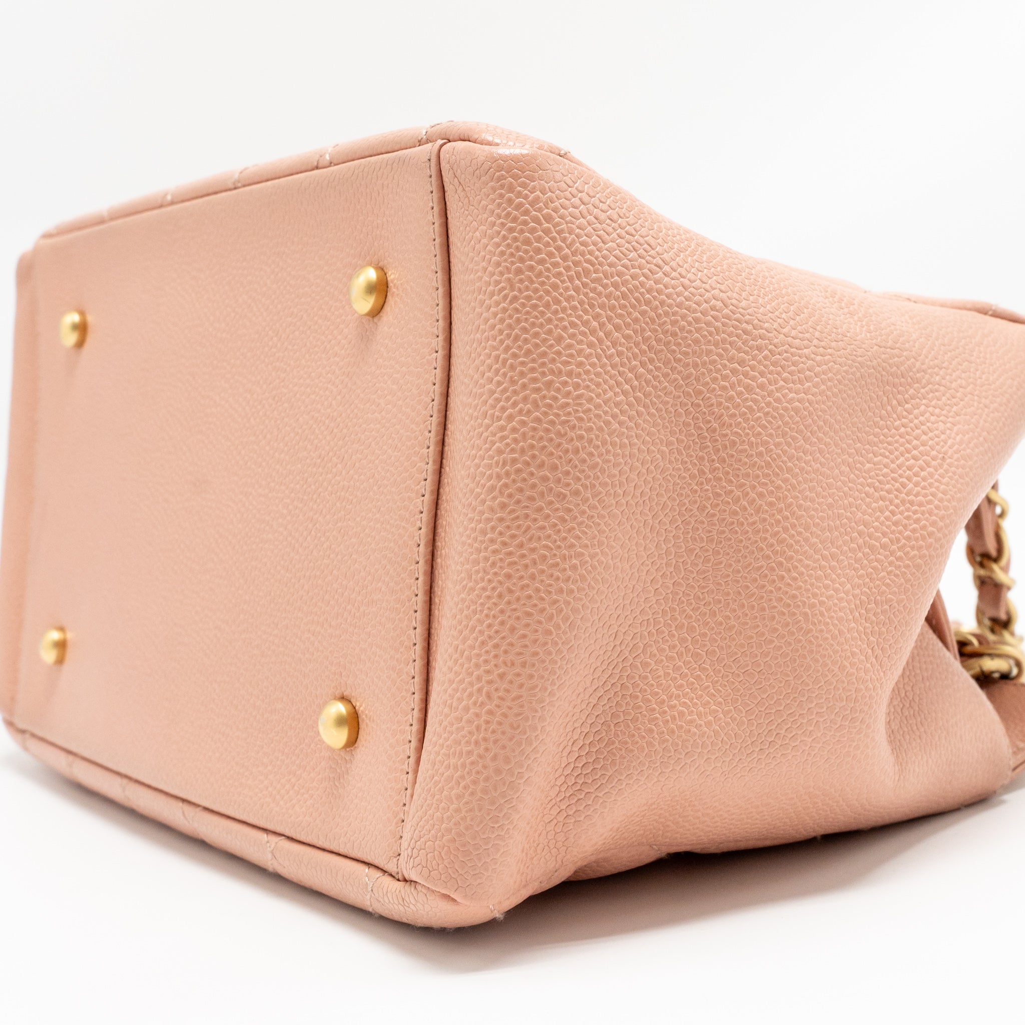 CHANEL PETITE TIMELESS TOTE CHAIN BAG QUILTED CAVIAR PINK GHW