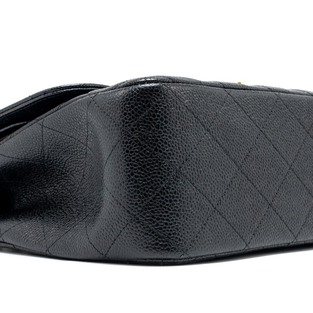 CHANEL CLASSIC JUMBO DOUBLE FLAP BAG CAVIAR BLACK GHW