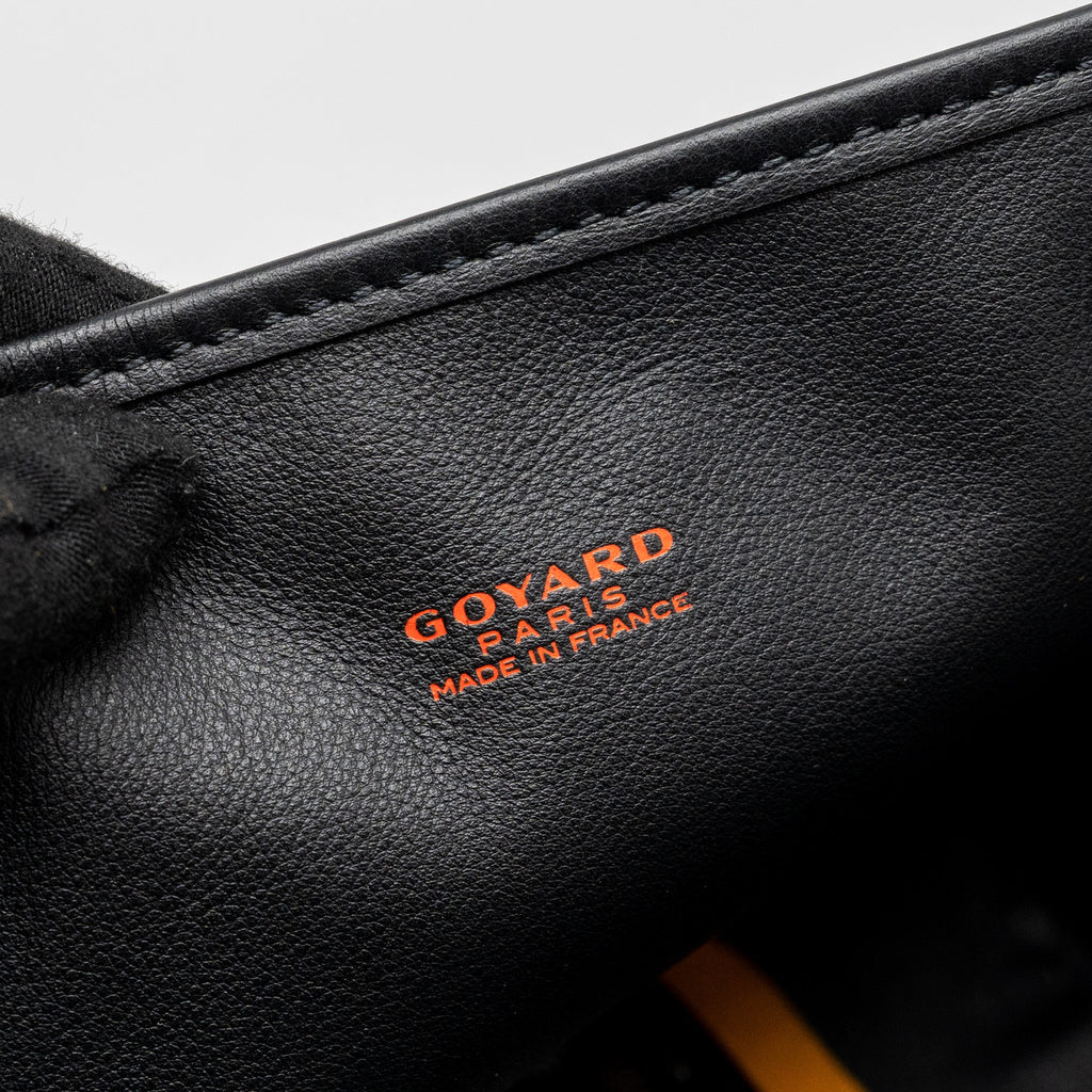 GOYARD ANJOU MINI TOTE BAG GOYARDINE CANVAS/CALFSKIN BLACK SHW