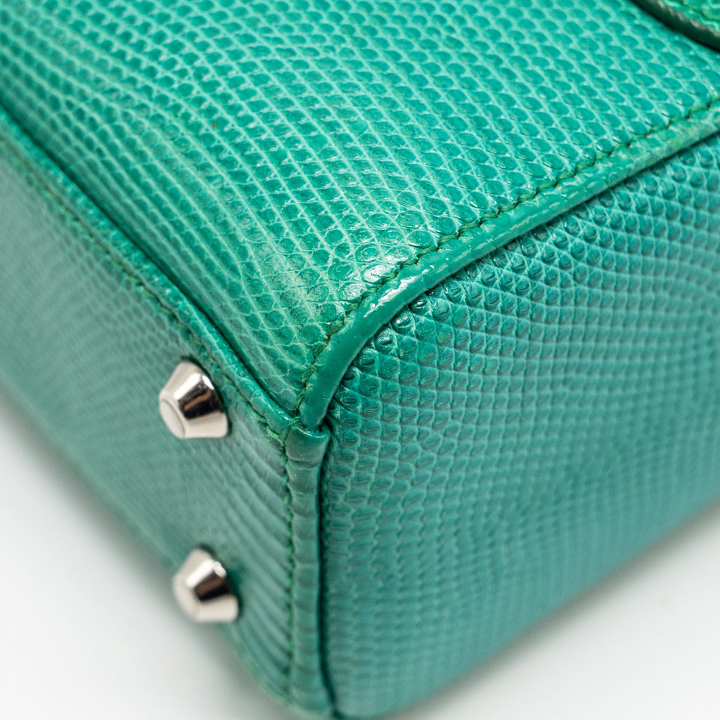 DIOR MINI LADY DIOR LIZARD GREEN CRYSTAL SHW