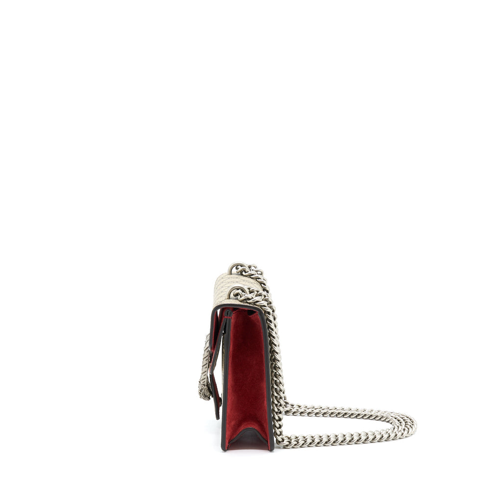 GUCCI MINI DIONYSUS SUPREME SUEDE RED CROSSBODY BAG SHW