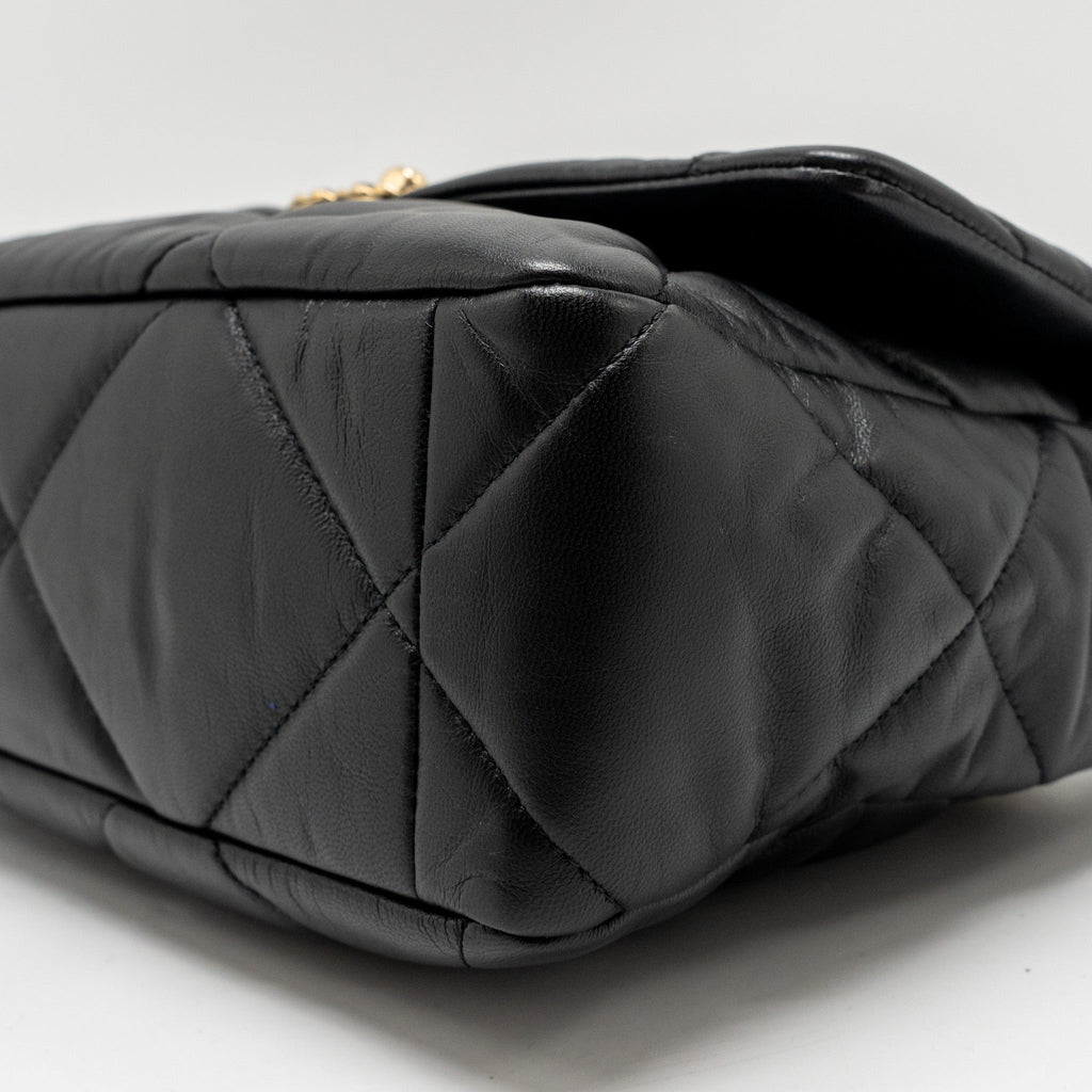 CHANEL LARGE 19 BAG GOATSKIN BLACK MULTICOLOUR HARDWARE