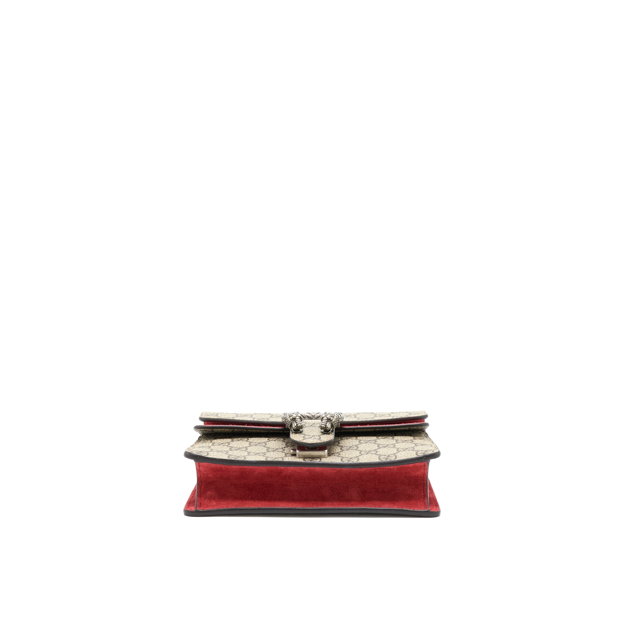 GUCCI MINI DIONYSUS SUPREME SUEDE RED CROSSBODY BAG SHW