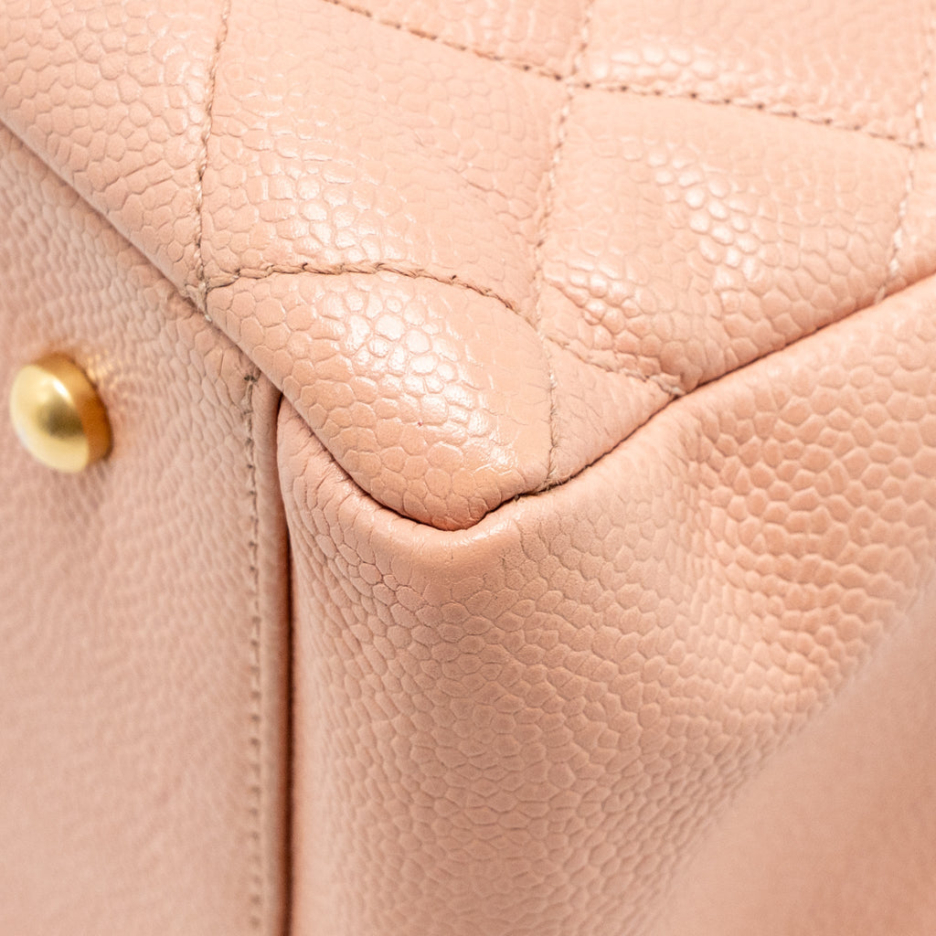 CHANEL PETITE TIMELESS TOTE CHAIN BAG QUILTED CAVIAR PINK GHW