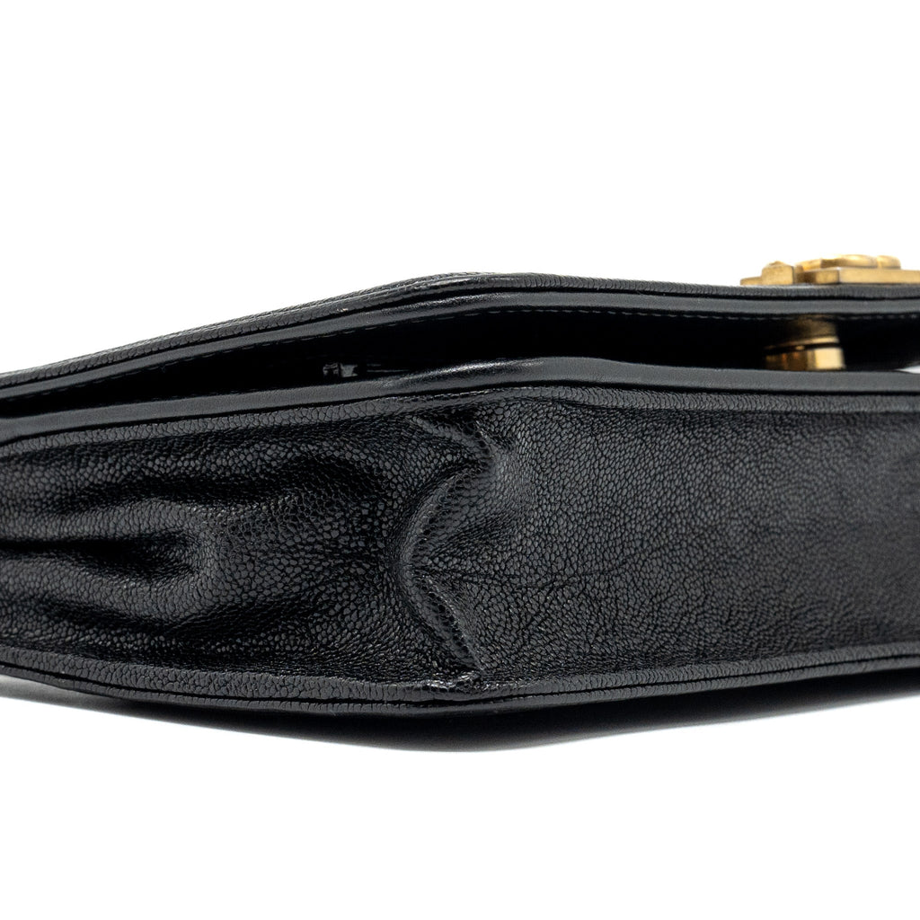 CHANEL BOY WALLET ON CHAIN CAVIAR BLACK GHW