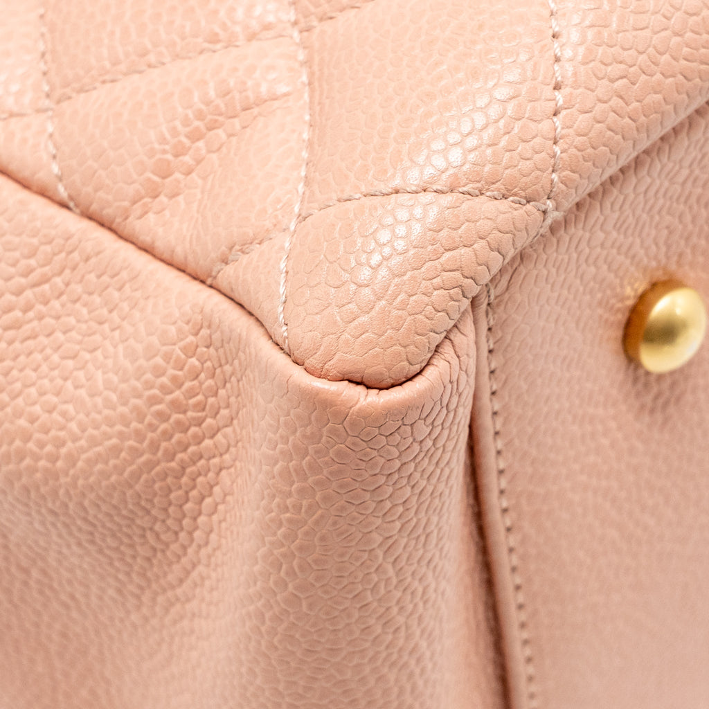 CHANEL PETITE TIMELESS TOTE CHAIN BAG QUILTED CAVIAR PINK GHW