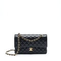 CHANEL MEDIUM CLASSIC DOUBLE FLAP BAG CAVIAR BLACK GHW (MICROCHIP)