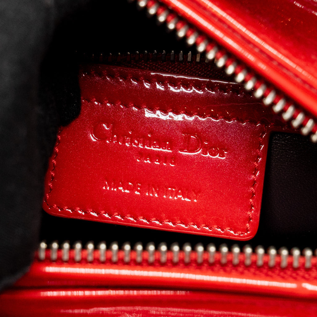 DIOR MEDIUM LADY DIOR PATENT RED SHW