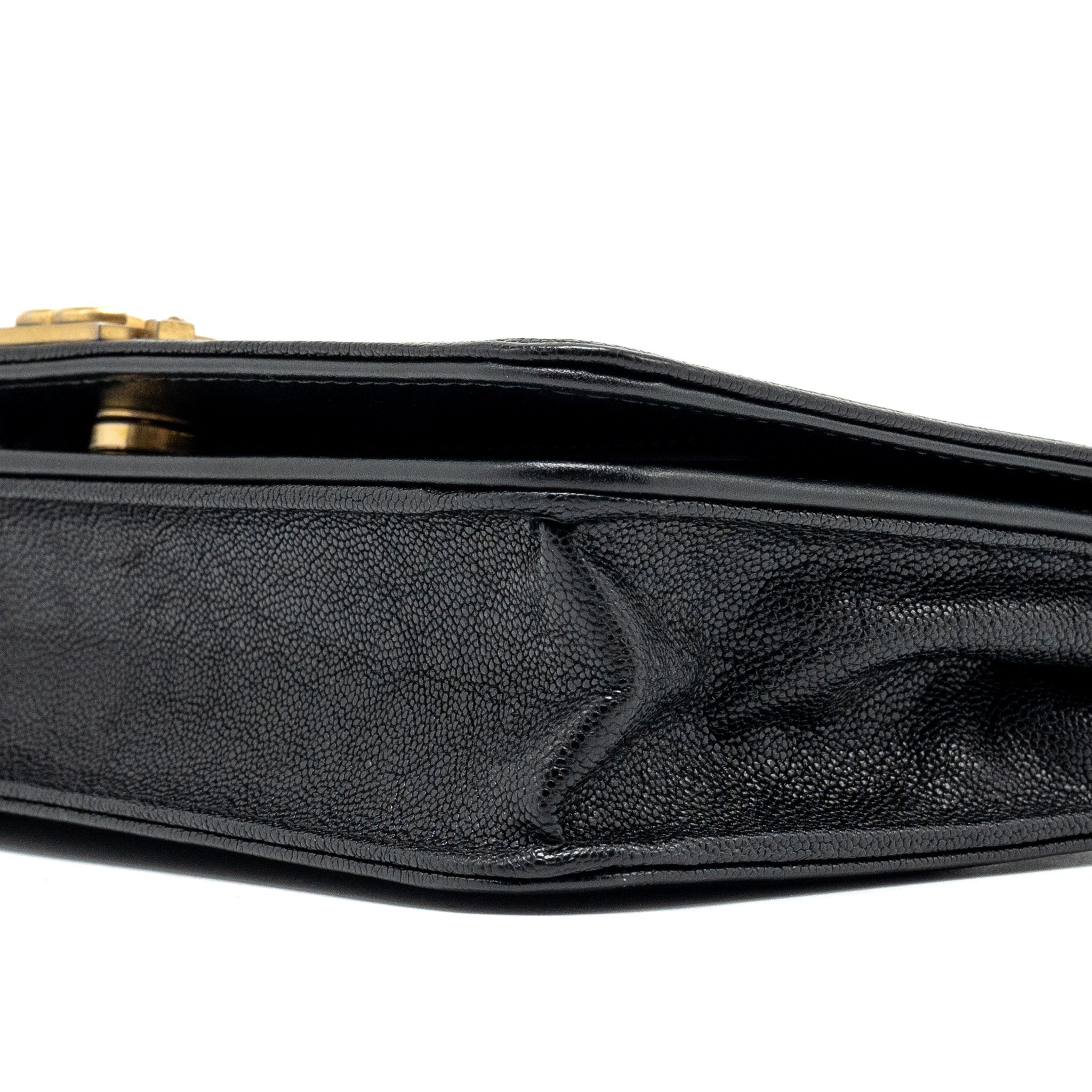 CHANEL BOY WALLET ON CHAIN CAVIAR BLACK GHW