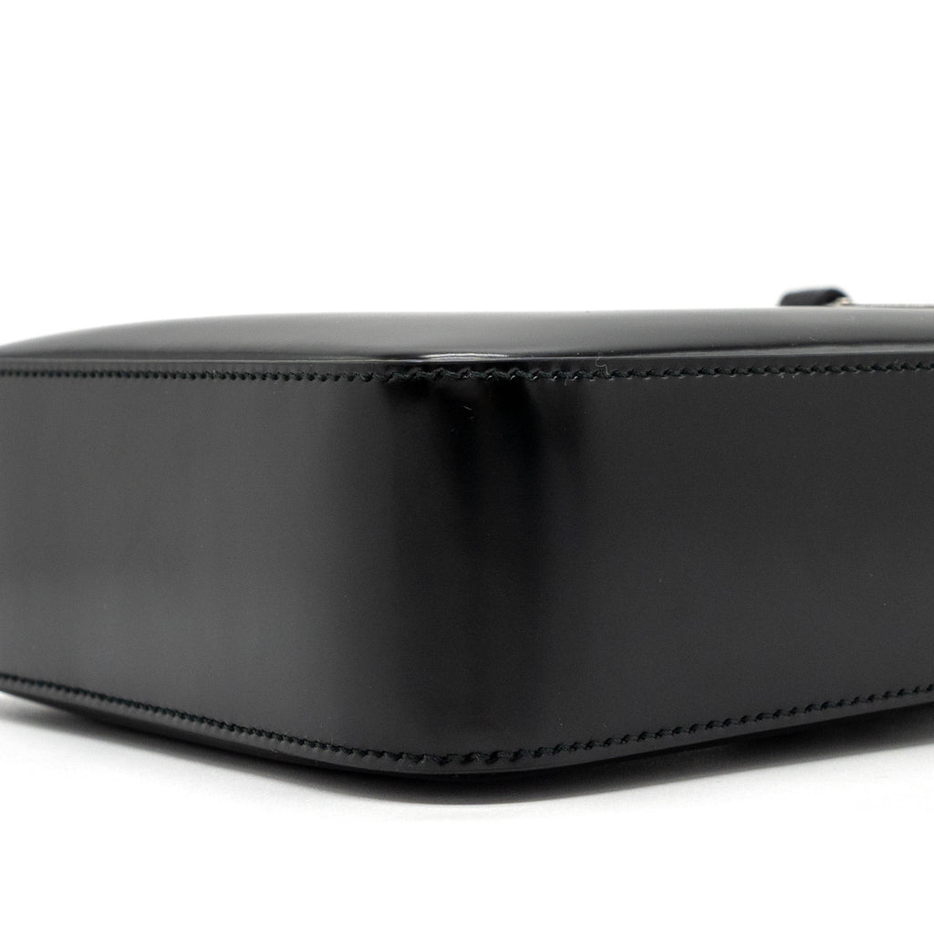 PRADA SMALL BRUSHED LEATHER TOTE BLACK SHW