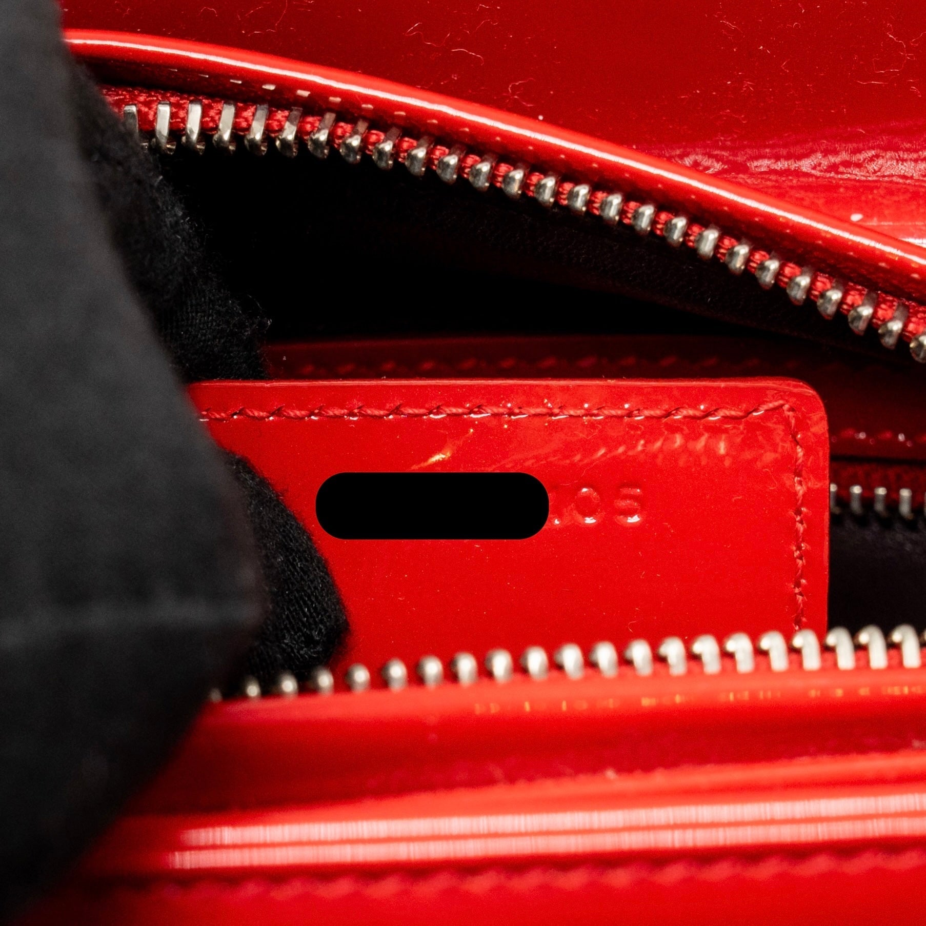 DIOR MEDIUM LADY DIOR PATENT RED SHW