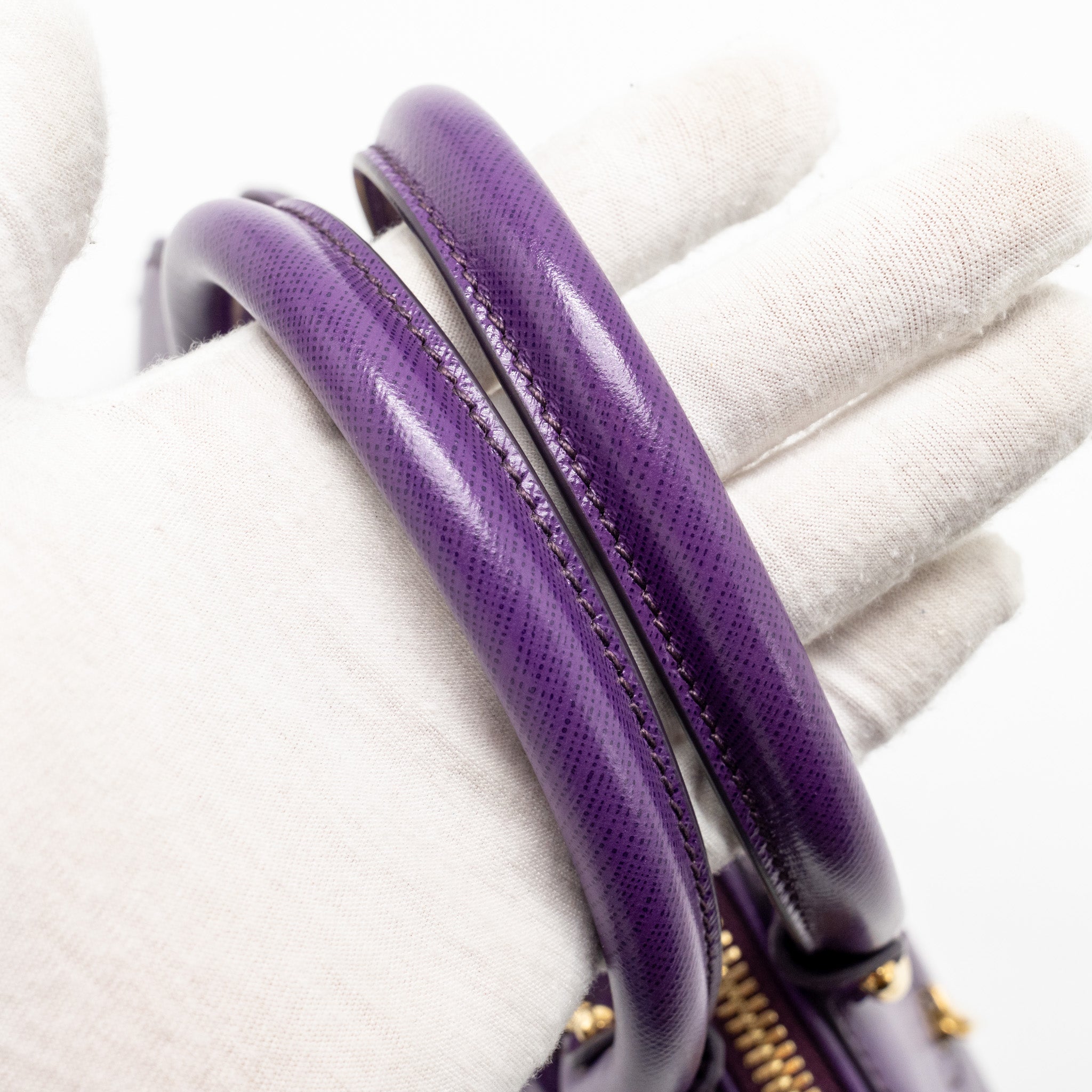 SALVATORE FERRAGAMO GANCINI DARINA LEATHER PURPLE GHW