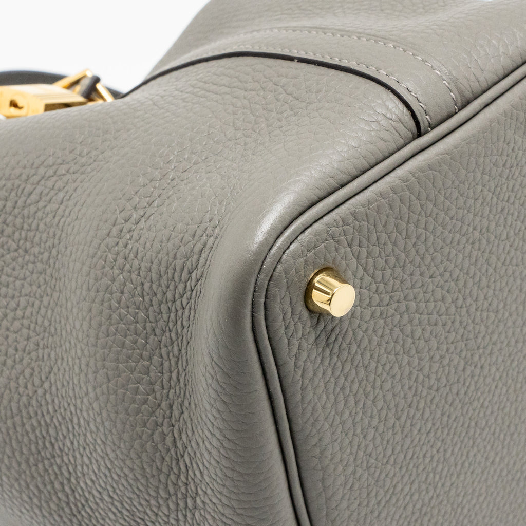 HERMES PICOTIN 18 LOCK BAG GRIS MEYER GHW