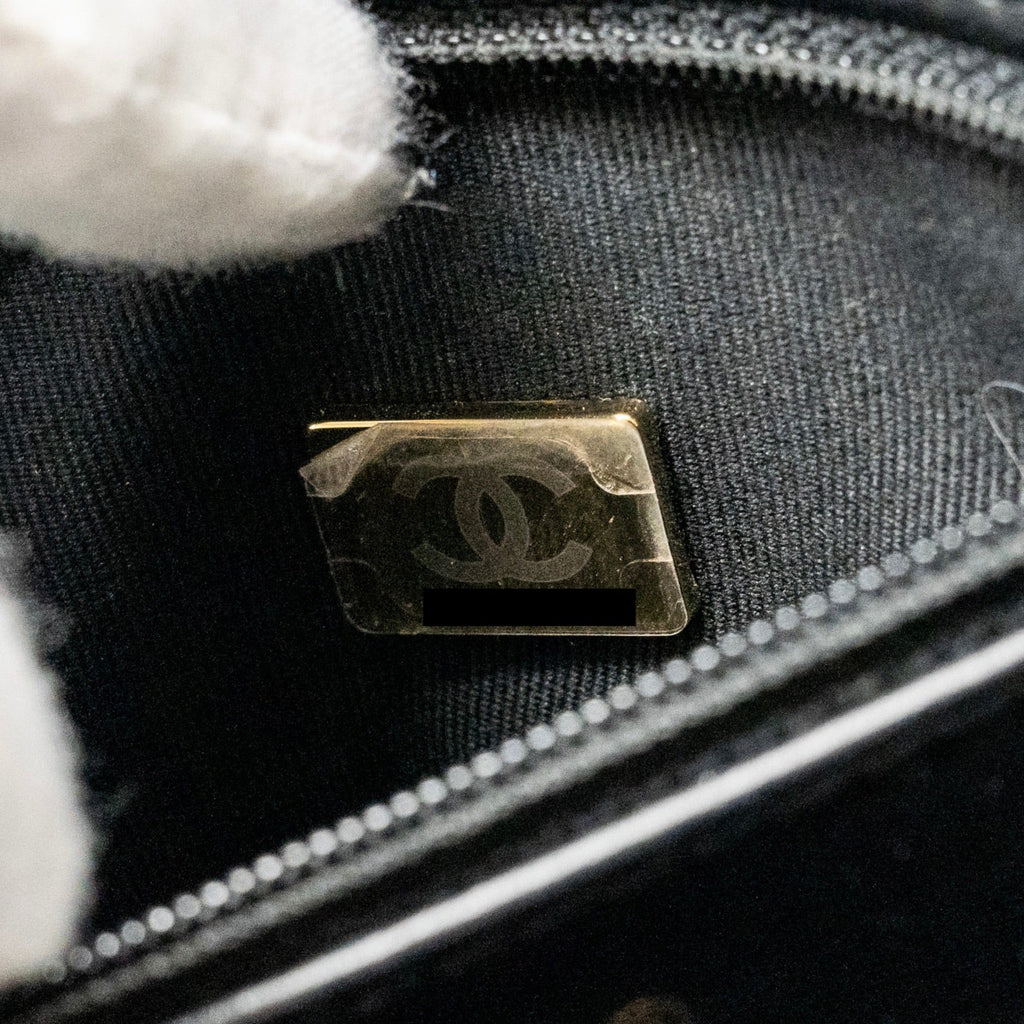 CHANEL MINI KELLY SHOPPING TOTE BAG CALFSKIN BLACK GHW (MICROCHIP)