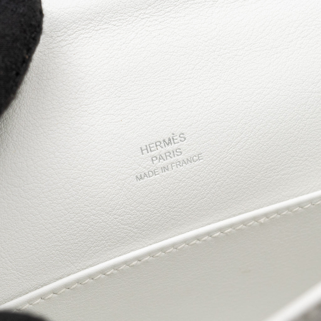 HERMES KELLY POCHETTE SWIFT NEW WHITE SHW