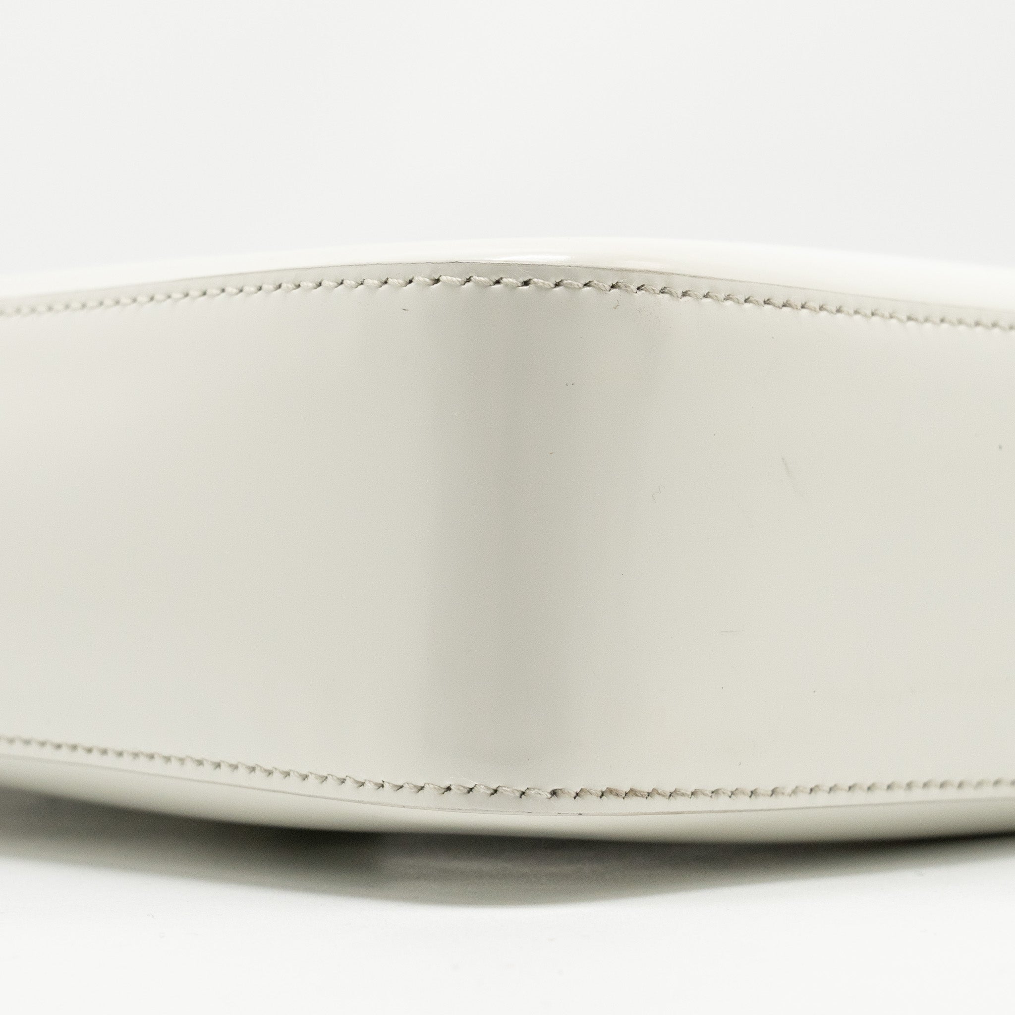 PRADA SMALL BRUSHED LEATHER TOTE BAG WHITE SHW