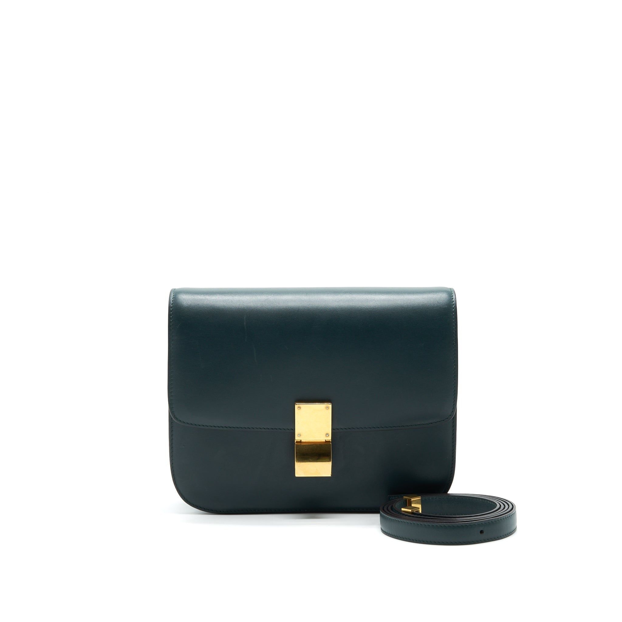 CELINE BOX AMAZON GREEN CALFSKIN LEATHER