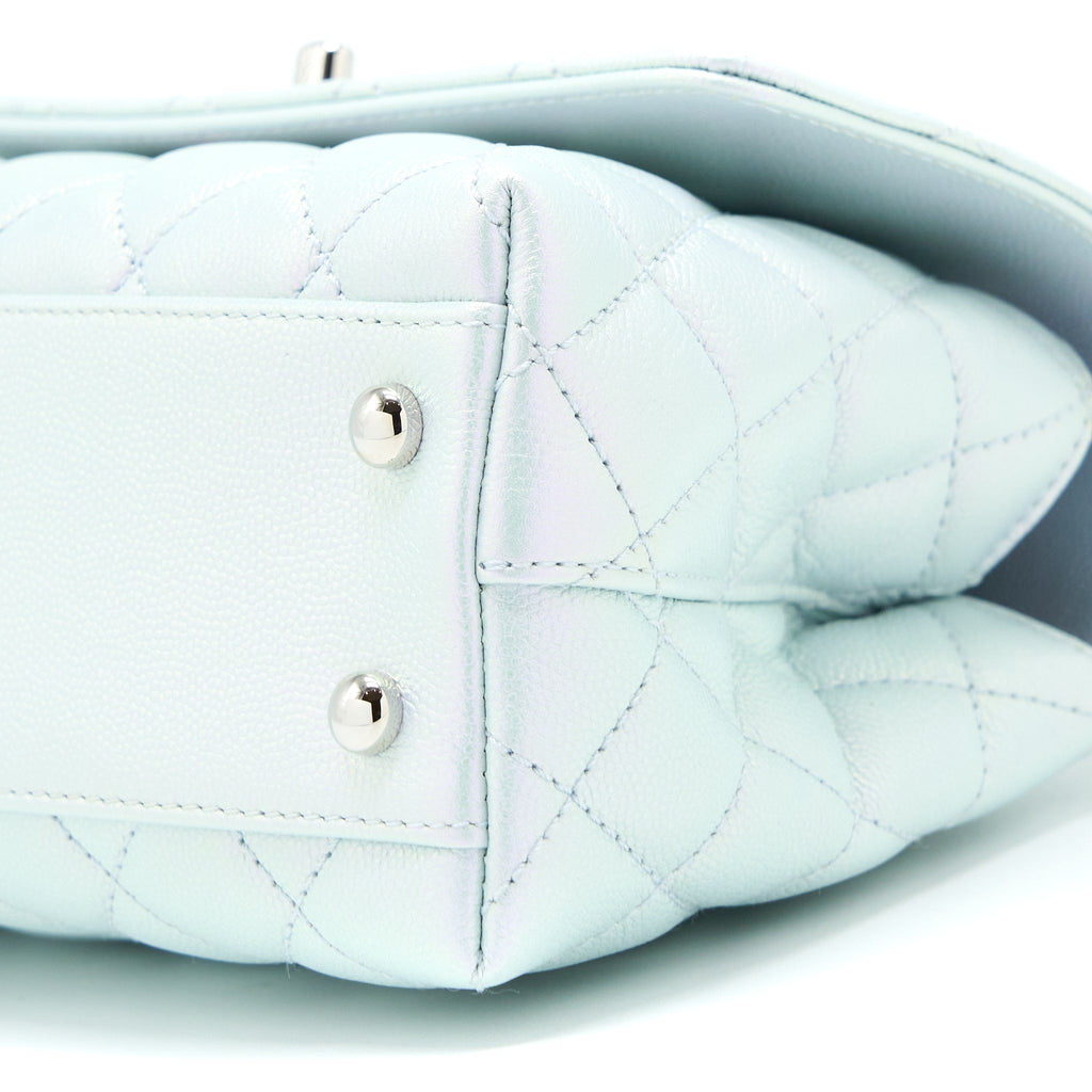 CHANEL SMALL COCO HANDLE OMBRÉ IRIDESCENT LIGHT BLUE MULTICOLOUR HARDWARE (MICROCHIP)