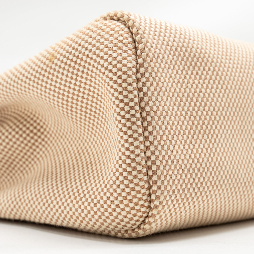 HERMES HERBAG 31 ZIP BAG CANVAS / HUNTER ECRU BEIGE / NATURAL SABLE SHW