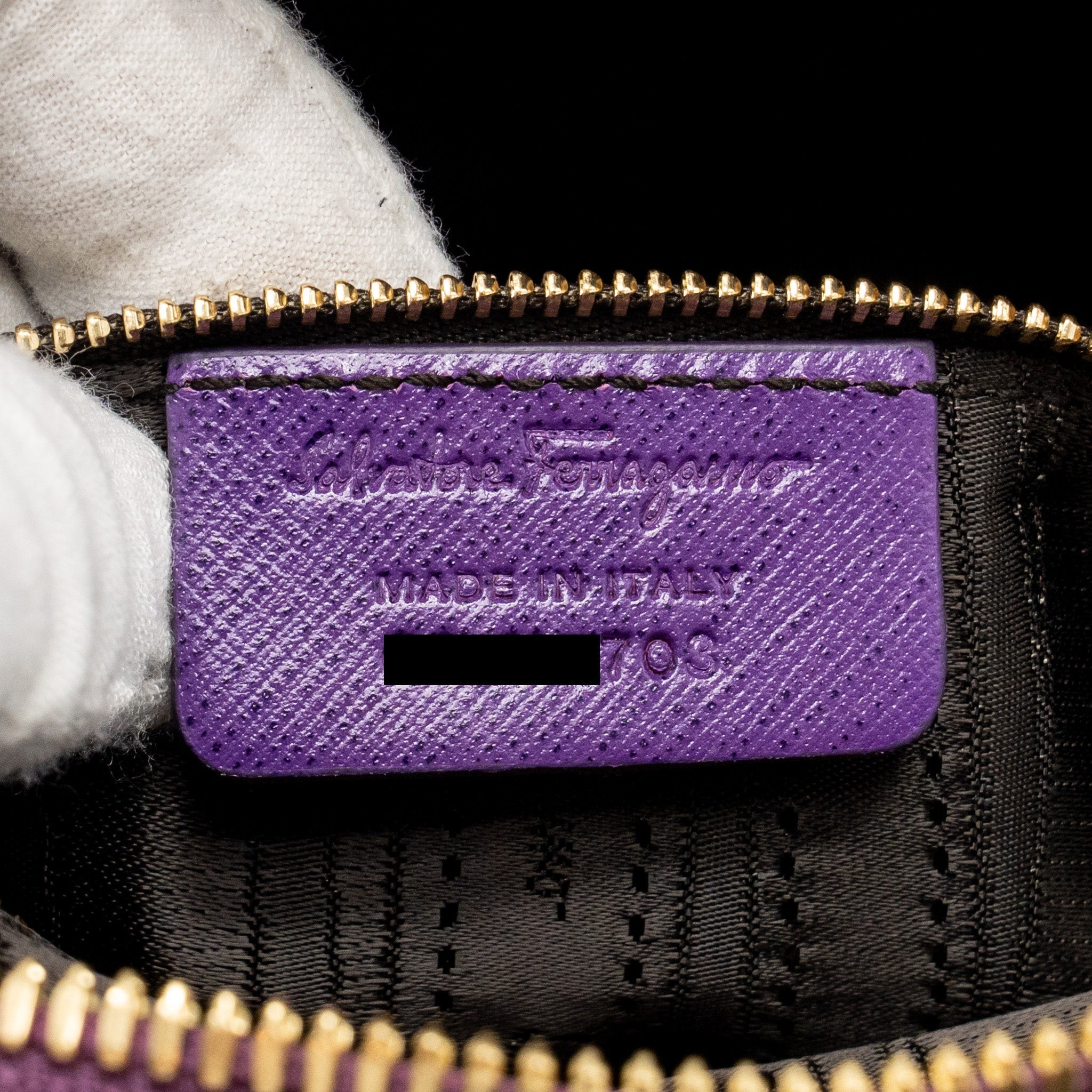 SALVATORE FERRAGAMO GANCINI DARINA LEATHER PURPLE GHW