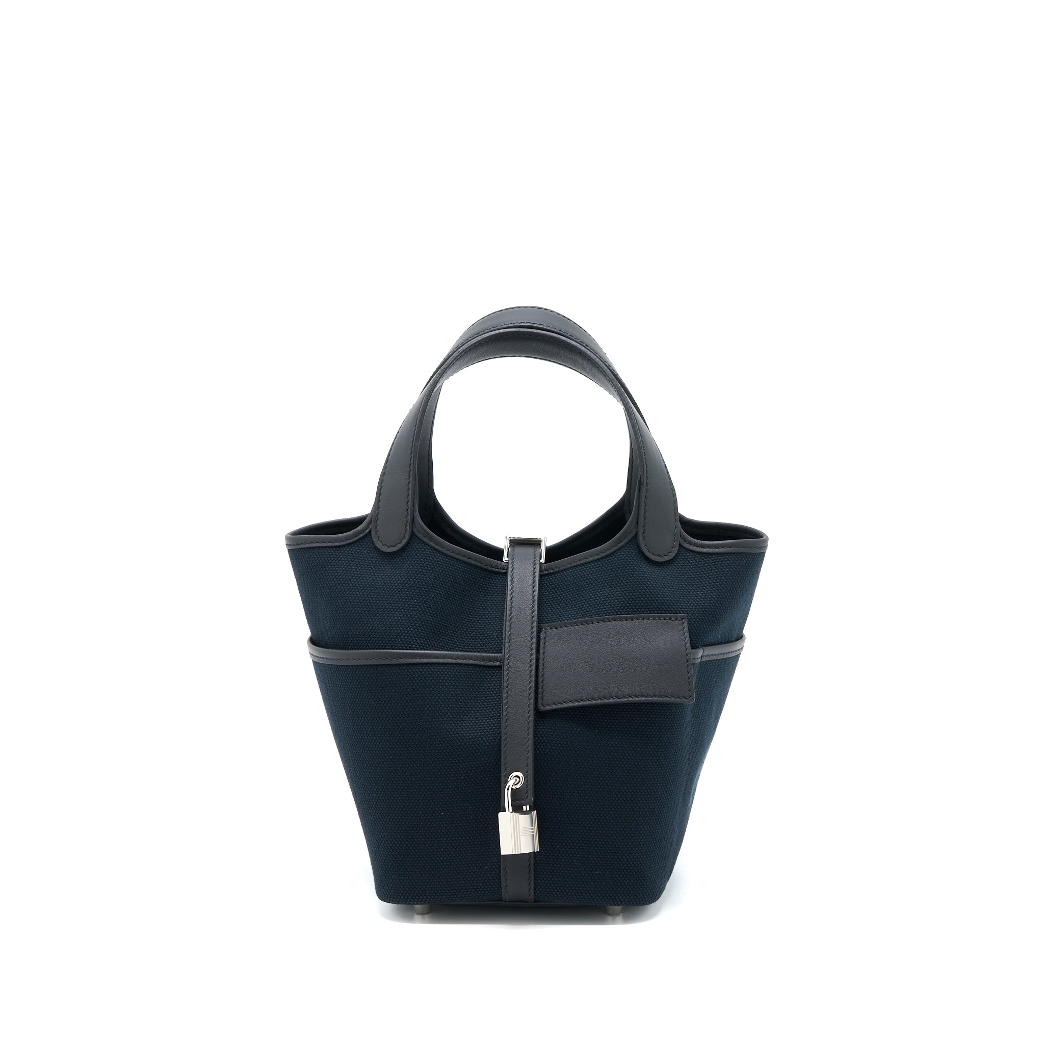 HERMES PICOTIN CARGO 18 LOCK BAG SWIFT/TOILE CANVAS BLACK SHW