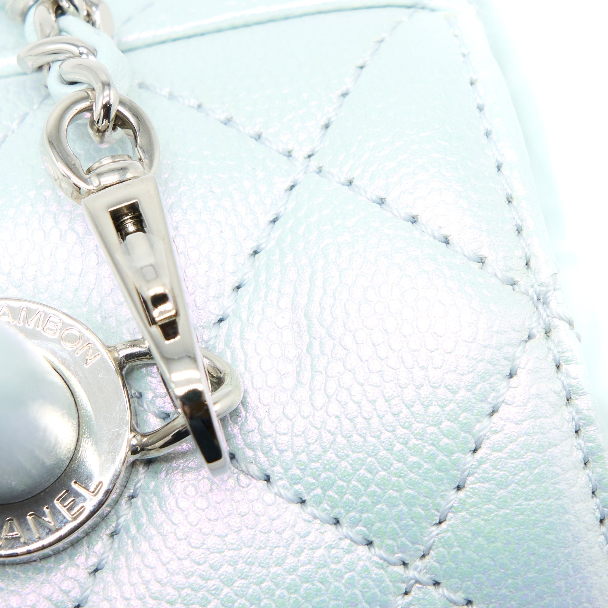 CHANEL SMALL COCO HANDLE OMBRÉ IRIDESCENT LIGHT BLUE MULTICOLOUR HARDWARE (MICROCHIP)