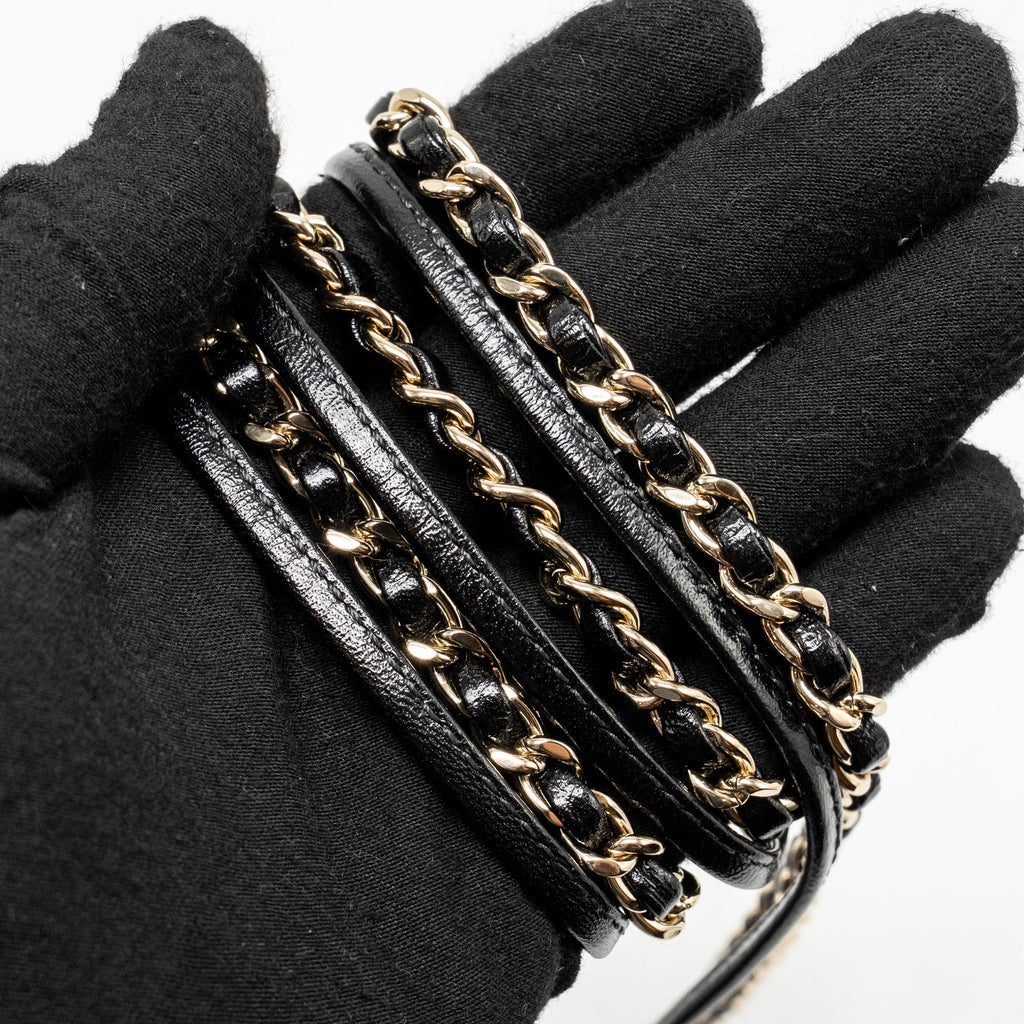 CHANEL MINI 31 BAG SHINY LAMBSKIN BLACK LGHW (MICROCHIP)
