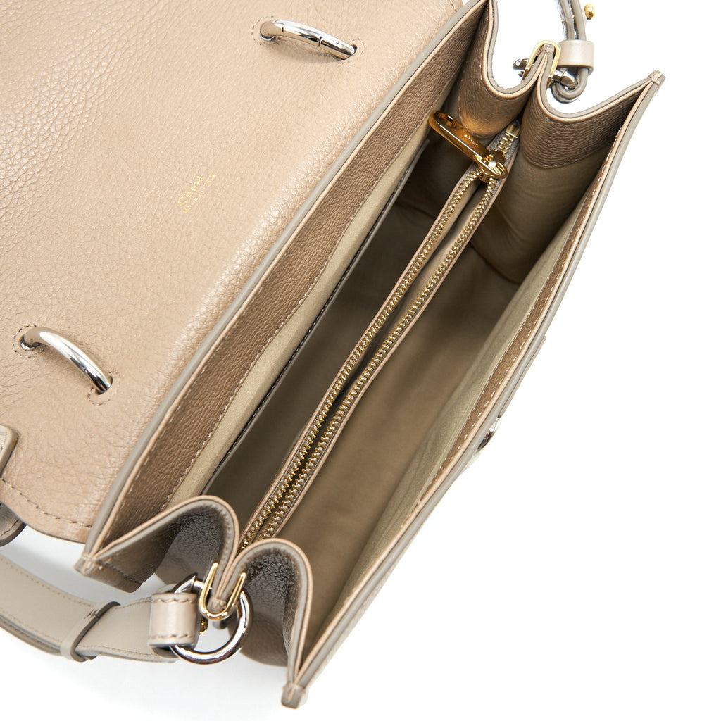 CHLOE TOP HANDLE SHOULDER BAG MOTTY GREY