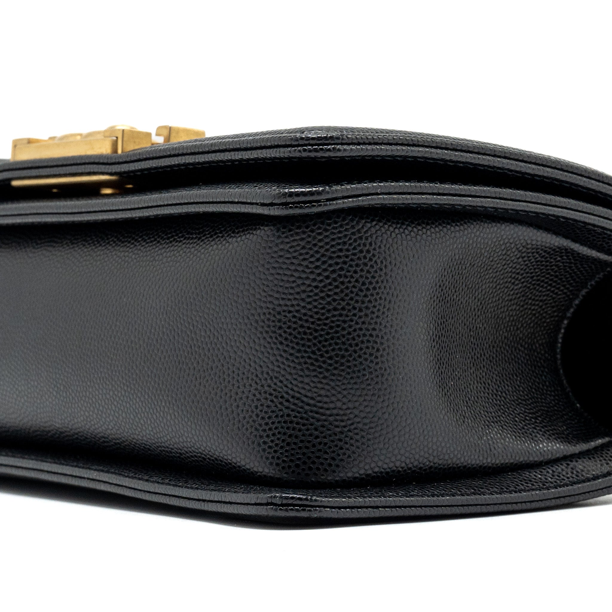 CHANEL SMALL BOY BAG CAVIAR BLACK GHW(MICROCHIP)