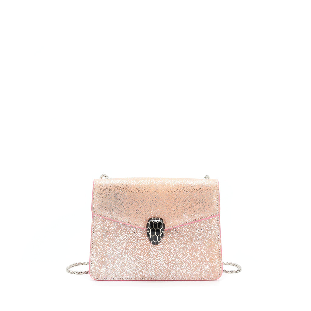 BVLGARI SERPENTI FOREVER BAG ROSA DI FRANCIA CRYSTAL GALUCHAT