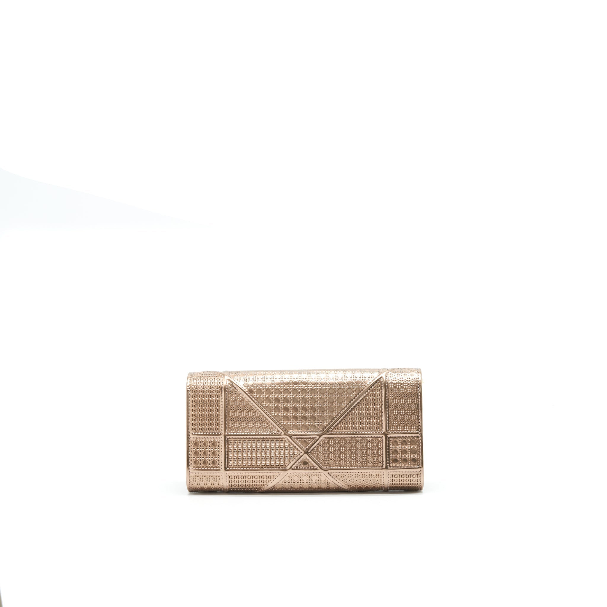 DIOR DIORAMA METALLIC PINK WALLET WITH CHAIN