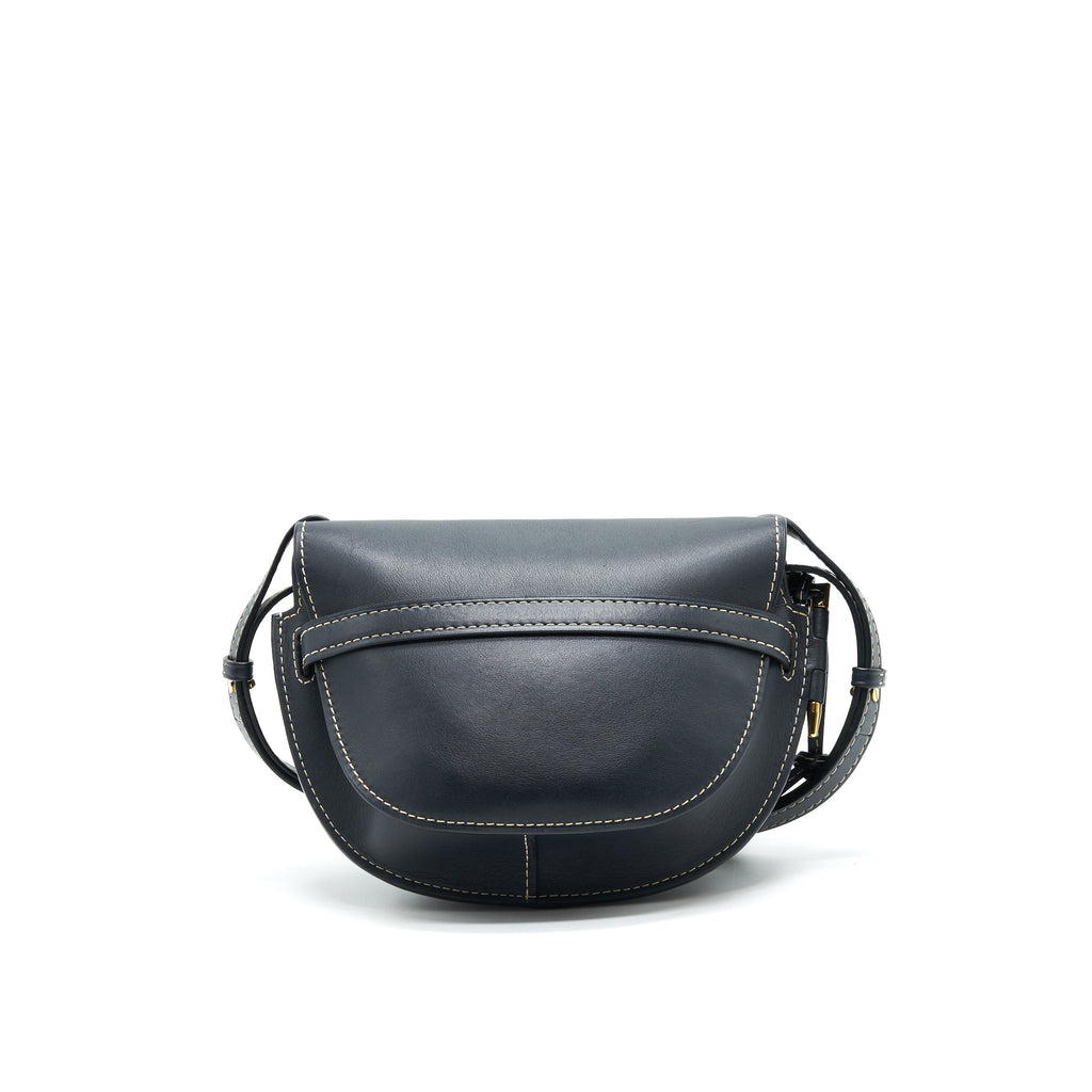 LOEWE SMALL GATE LEATHER SADDLE BAG MIDNIGHT BLUE