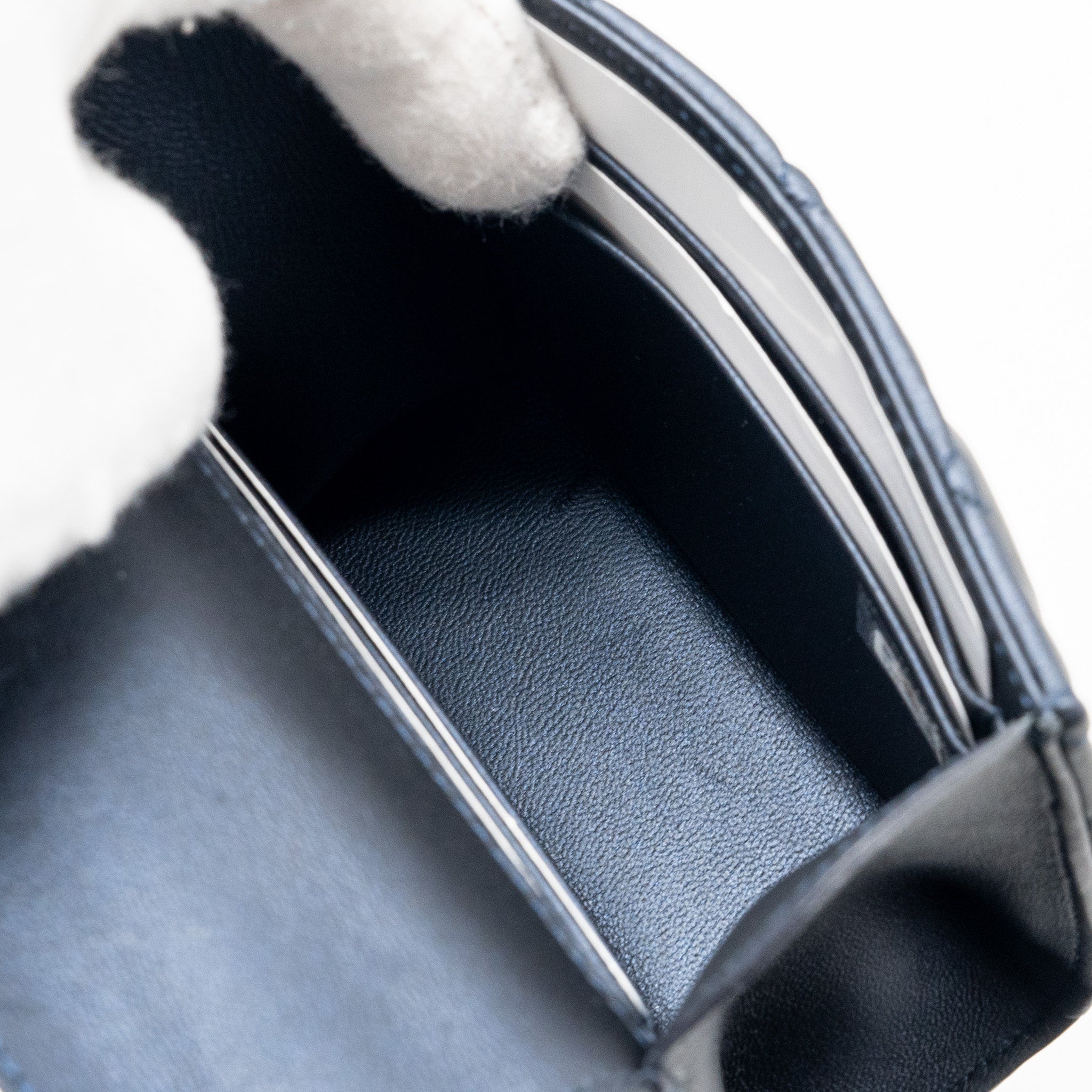 CHANEL TOP HANDLE MINI FLAP BAG LAMBSKIN METALLIC BLUE LGHW (MICROCHIP)