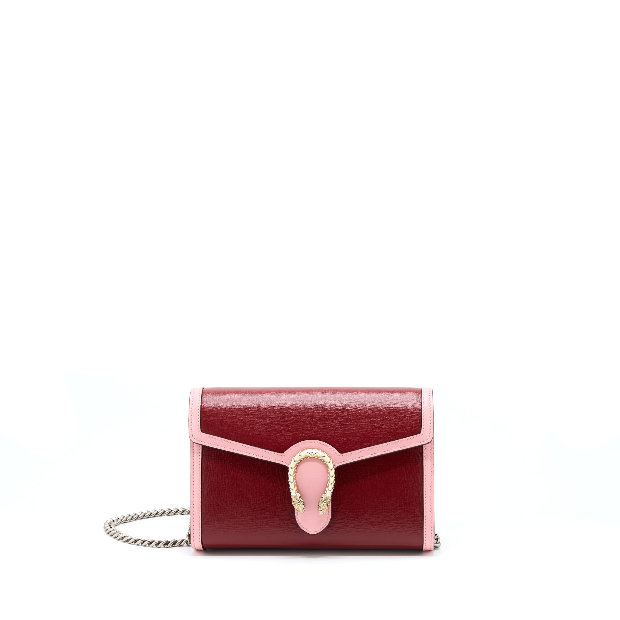 GUCCI DIONYSUS CHAIN WALLET RED/PINK WITH MULTICOLOUR HARDWARE