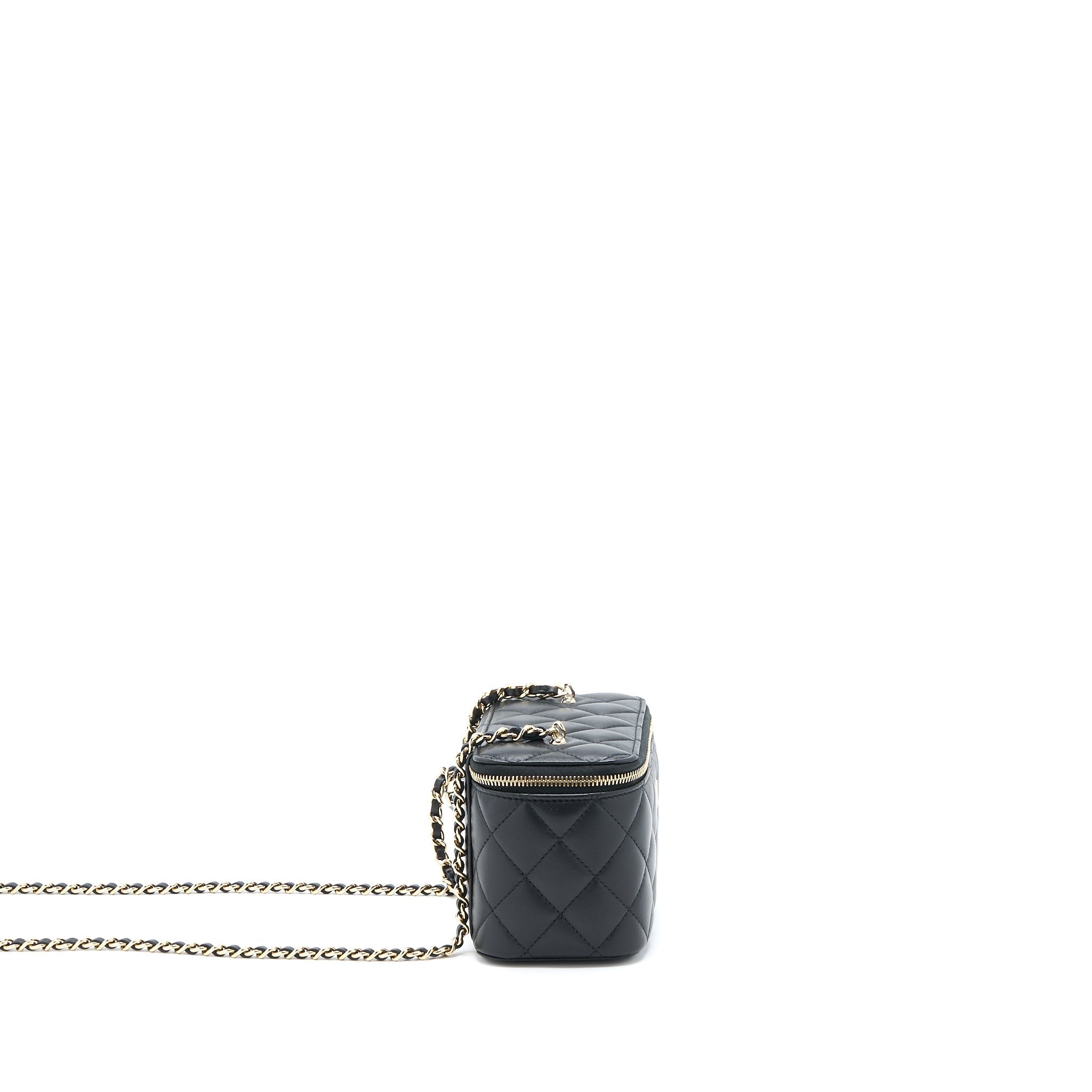 CHANEL 23C PEARL CRUSH LONG VANITY LAMBSKIN BLACK LGHW (MICROCHIP)