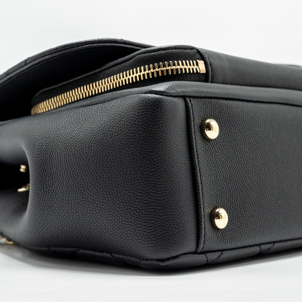 CHANEL MEDIUM BUSINESS AFFINITY CAVIAR BLACK LGHW