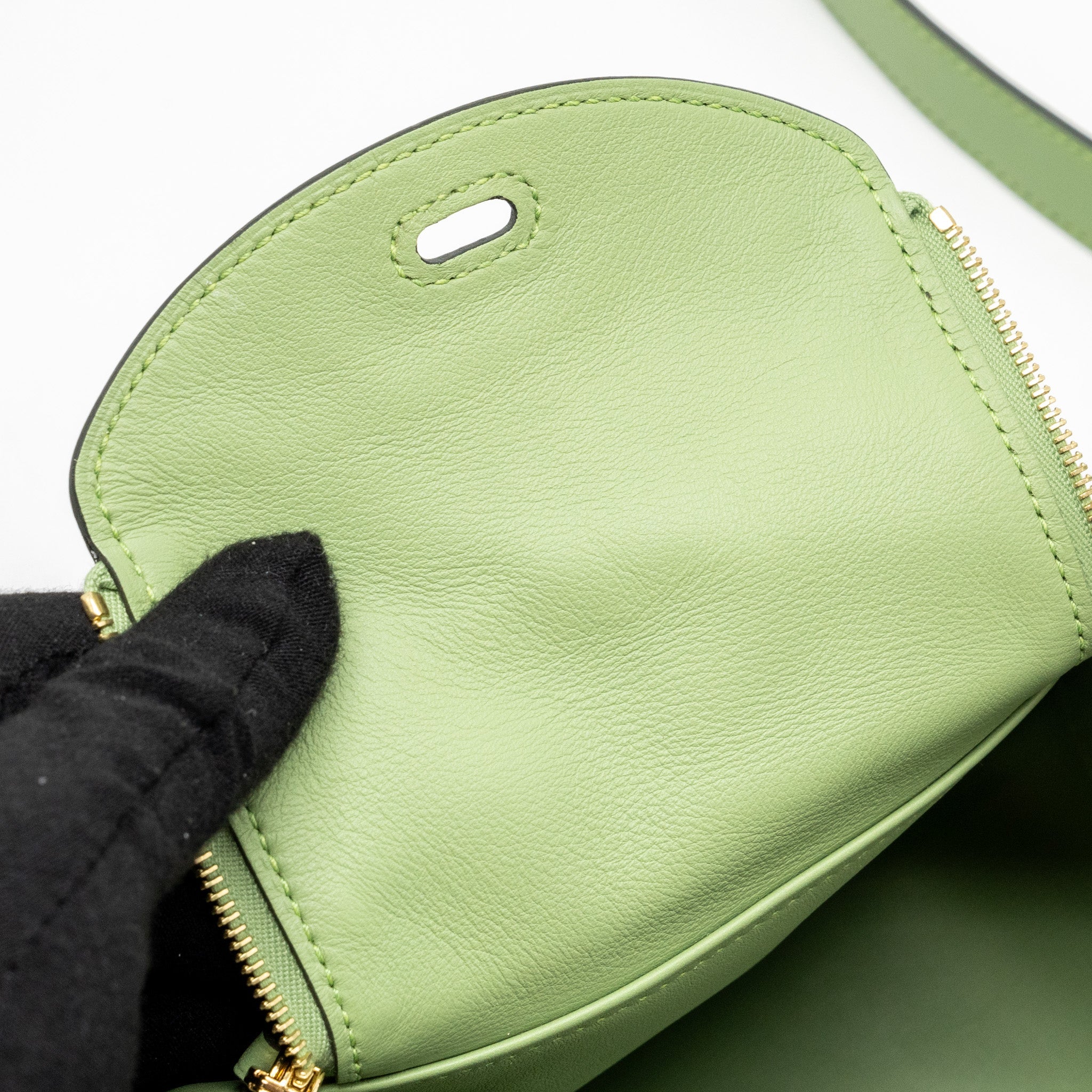 HERMES MINI LINDY SWIFT VERT CRIQUET GHW