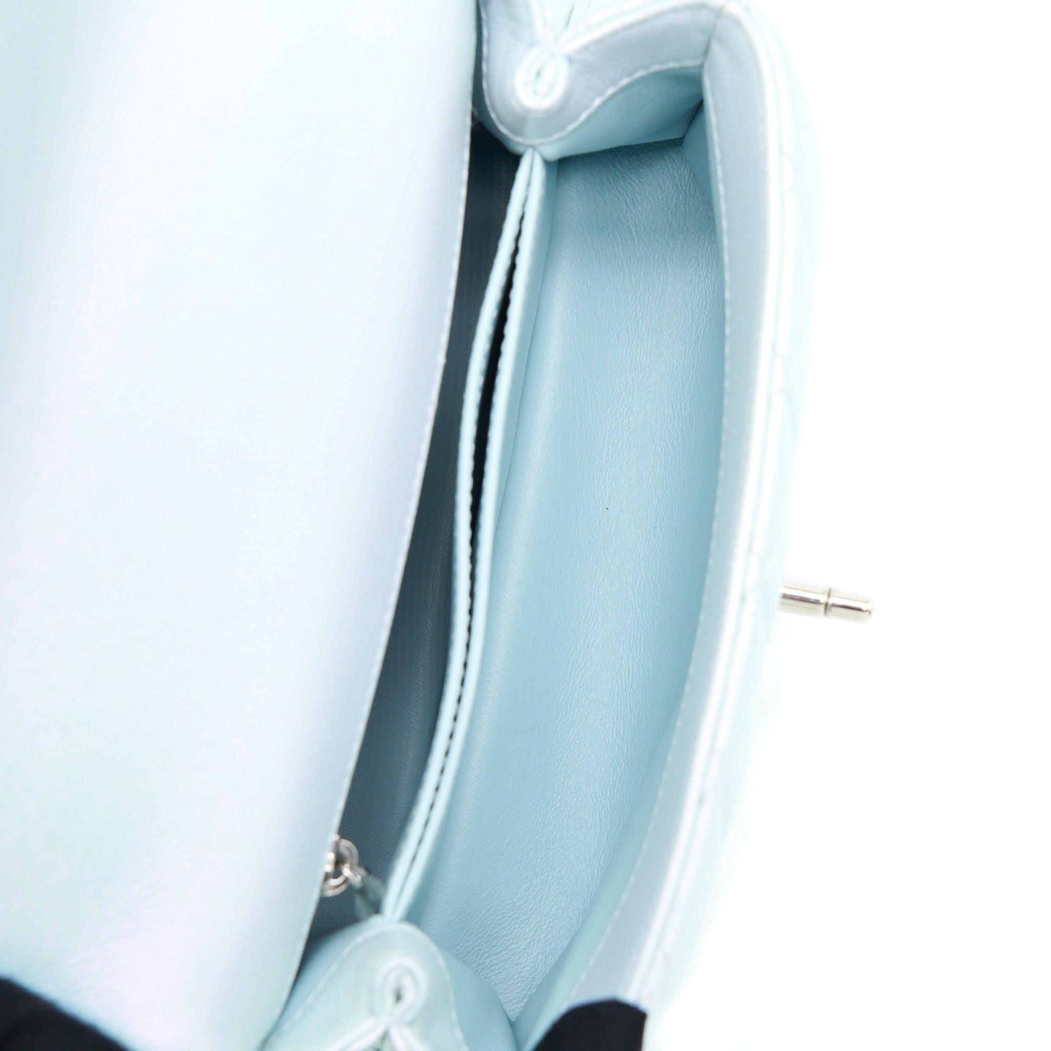 CHANEL SMALL COCO HANDLE OMBRÉ IRIDESCENT LIGHT BLUE MULTICOLOUR HARDWARE (MICROCHIP)