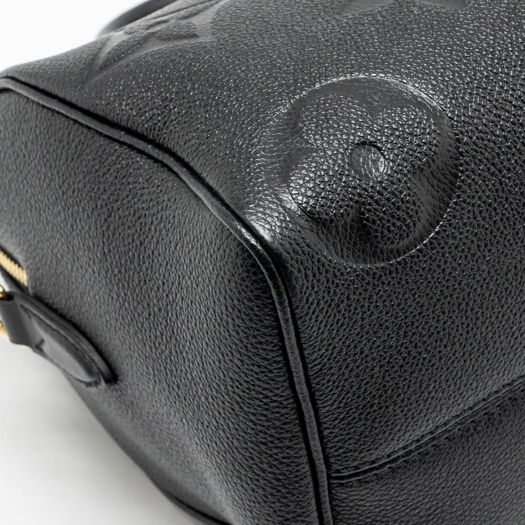 LOUIS VUITTON SPEEDY BANDOULIERE 25 MONOGRAM EMPREINTE LEATHER BLACK GHW