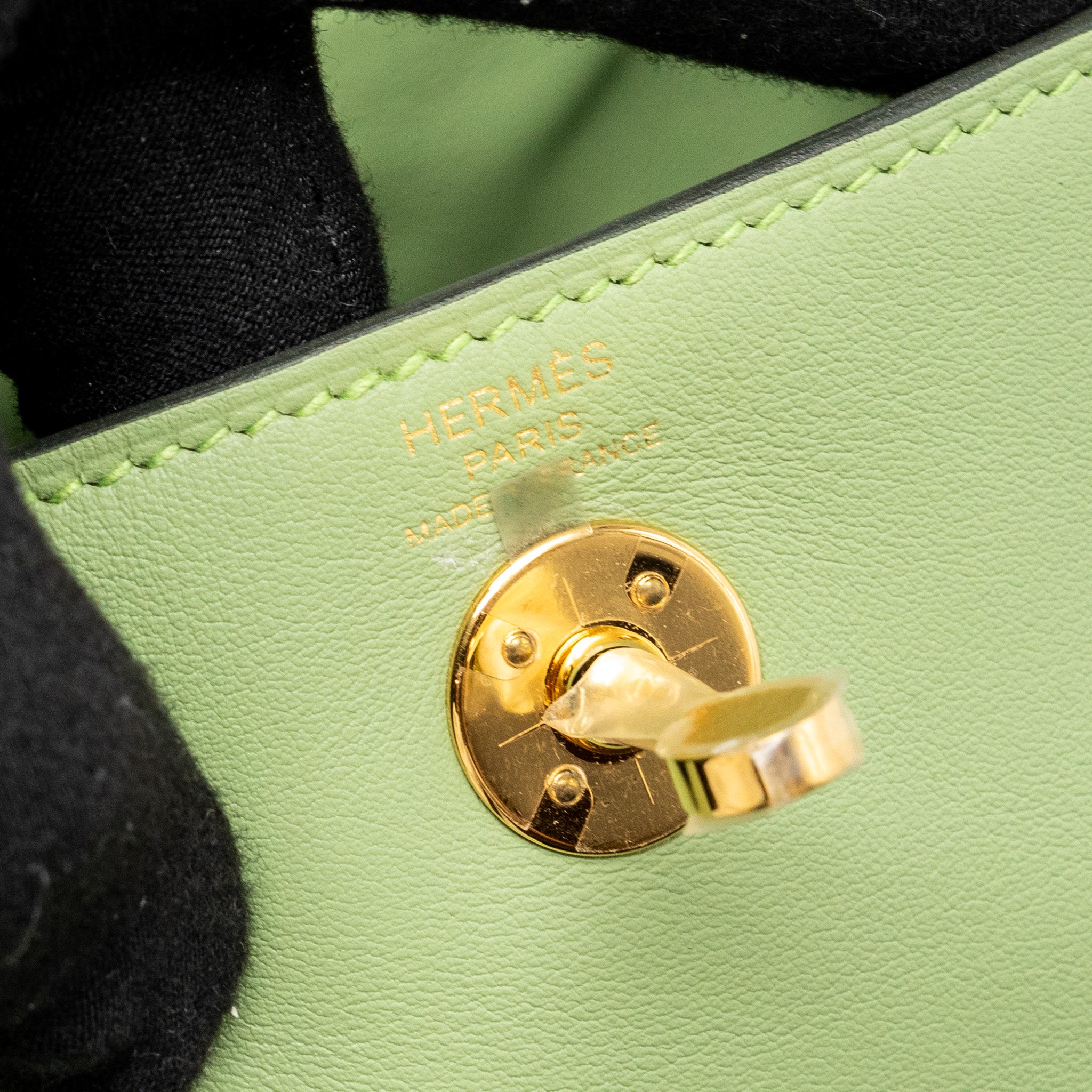 HERMES MINI LINDY SWIFT VERT CRIQUET GHW