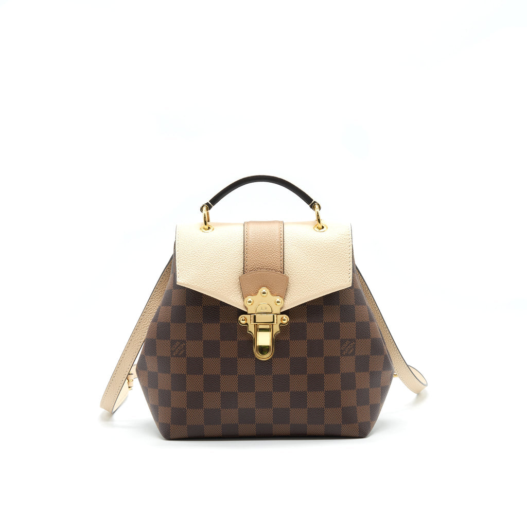 LOUIS VUITTON CLAPTON BACKPACK DAMIER EBENE LEATHER BROWN