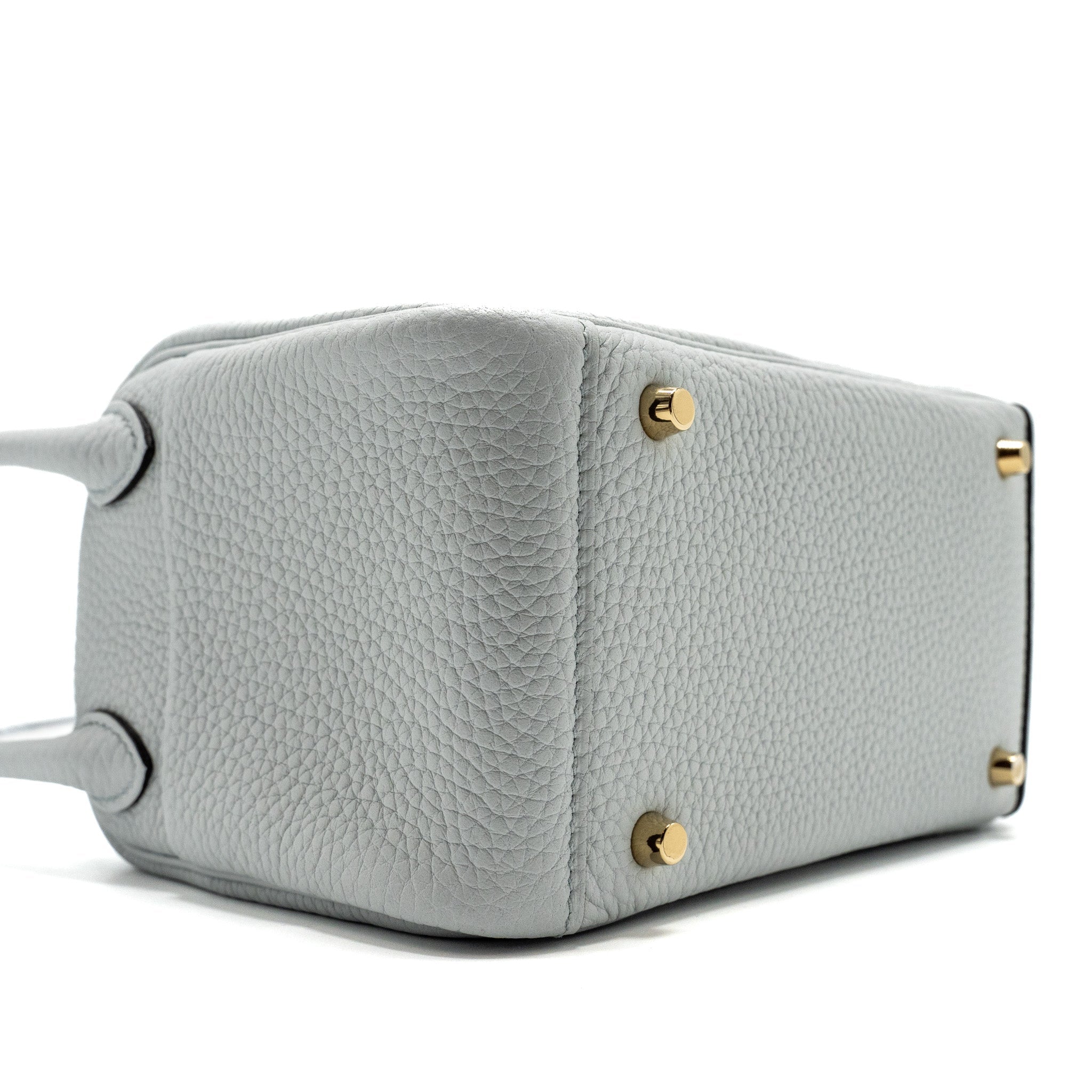 HERMES MINI LINDY CLEMENCE BLUE PALE GHW