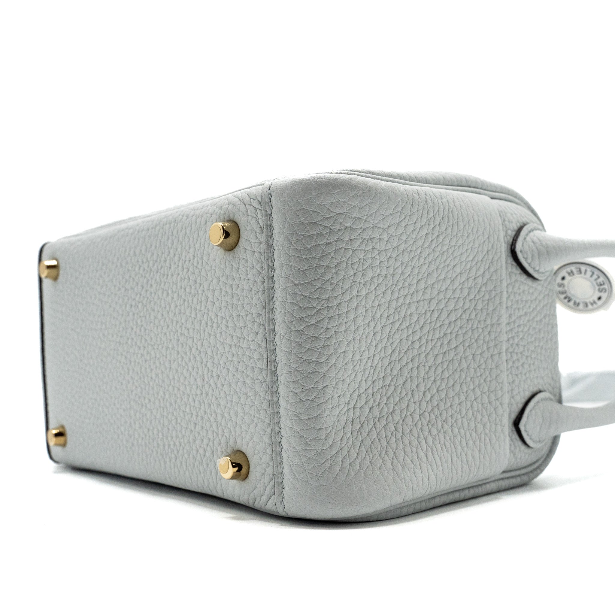 HERMES MINI LINDY CLEMENCE BLUE PALE GHW