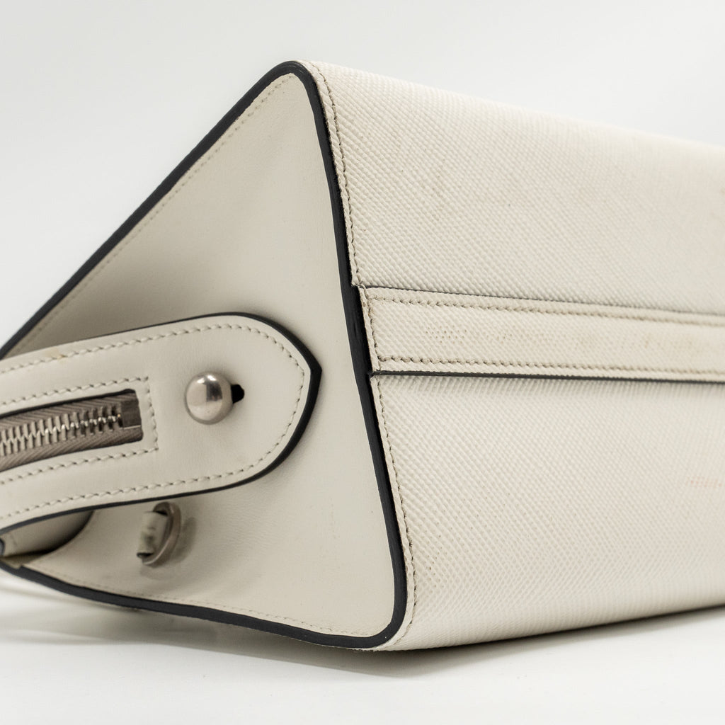 PRADA SAFFIANO MONOCHROME BAG WHITE SHW