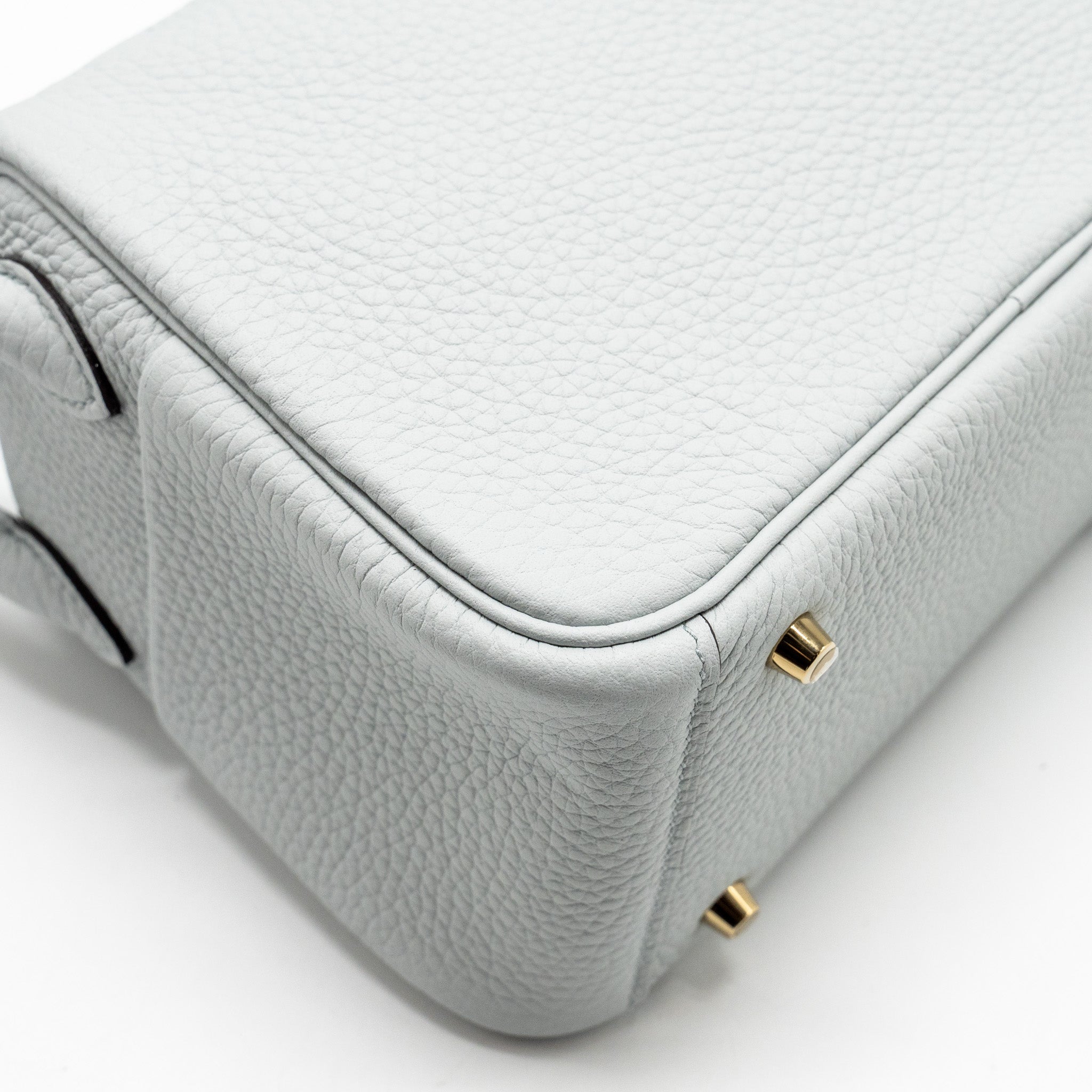HERMES MINI LINDY CLEMENCE BLUE PALE GHW