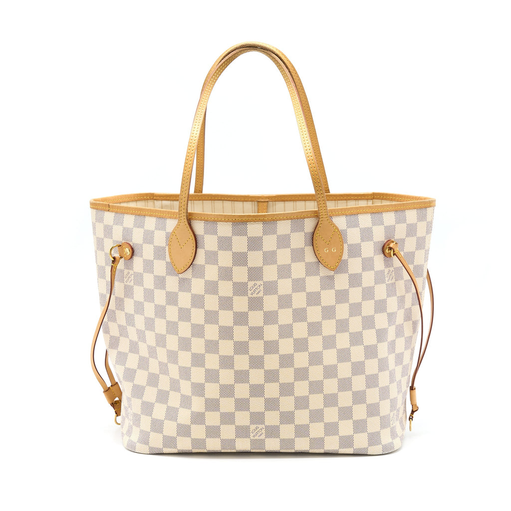 LOUIS VUITTON NEVERFULL MM DAMIER AZUR GHW