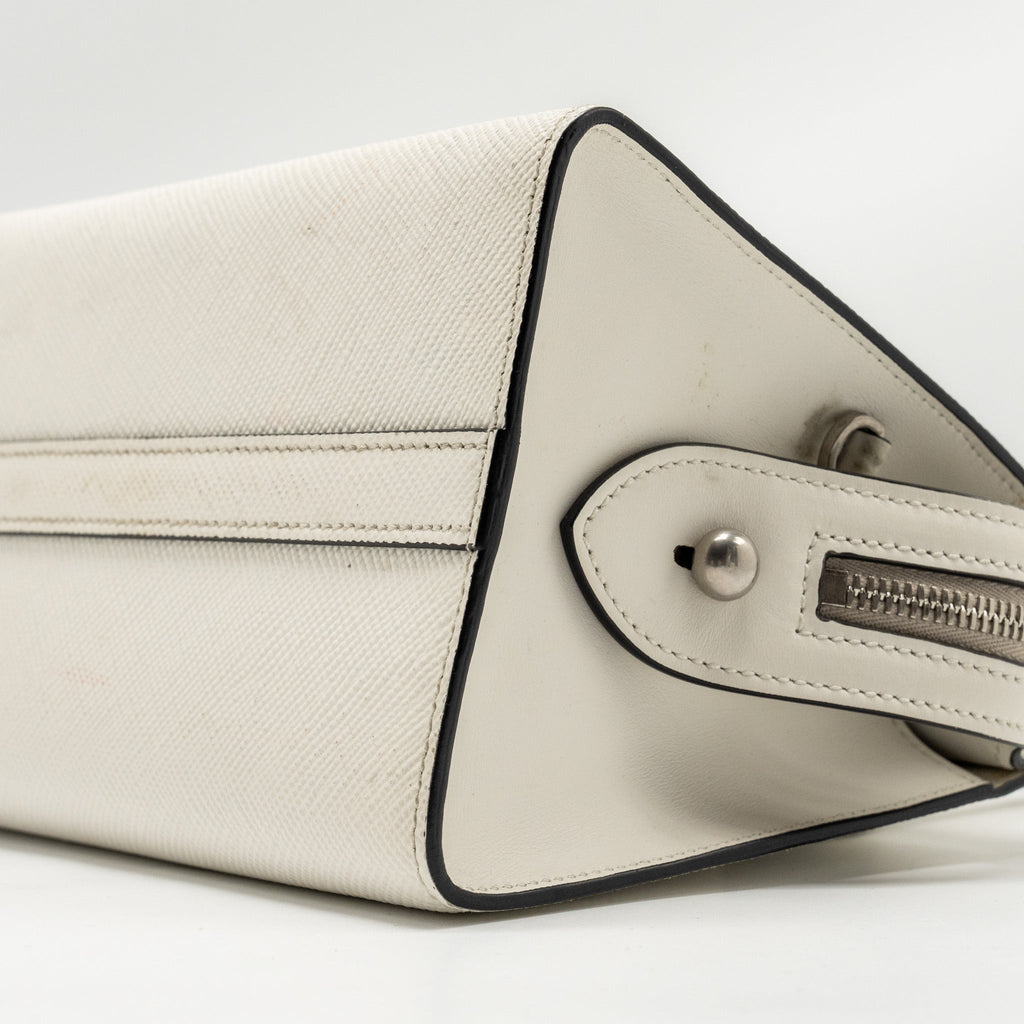 PRADA SAFFIANO MONOCHROME BAG WHITE SHW