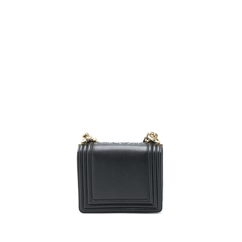 CHANEL MINI BOY BAG CALFSKIN BLACK LGHW (MICROCHIP)